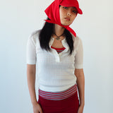 Brim Scarf in Red Nylon