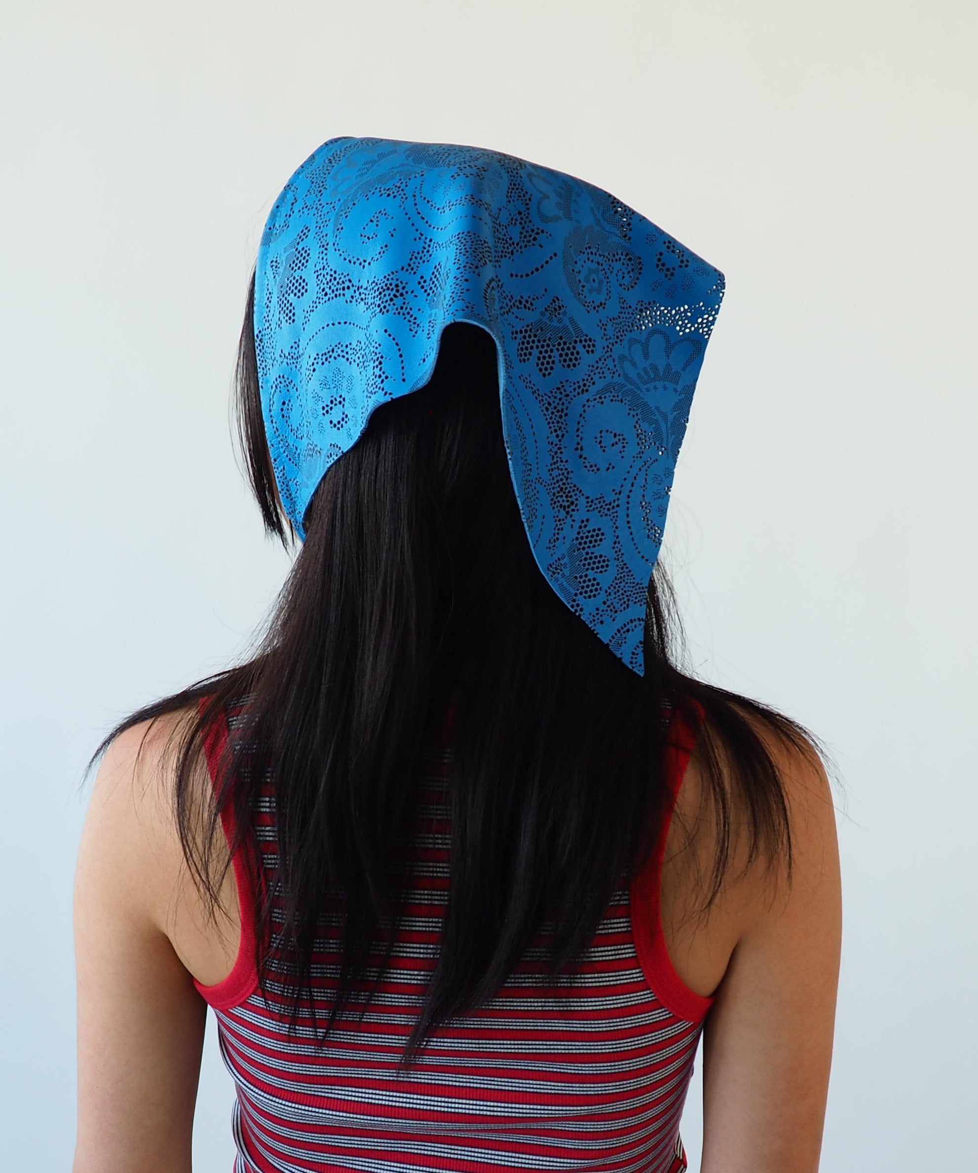 Vita Scarf in Lazer Cut Azure Lambskin - CLYDE