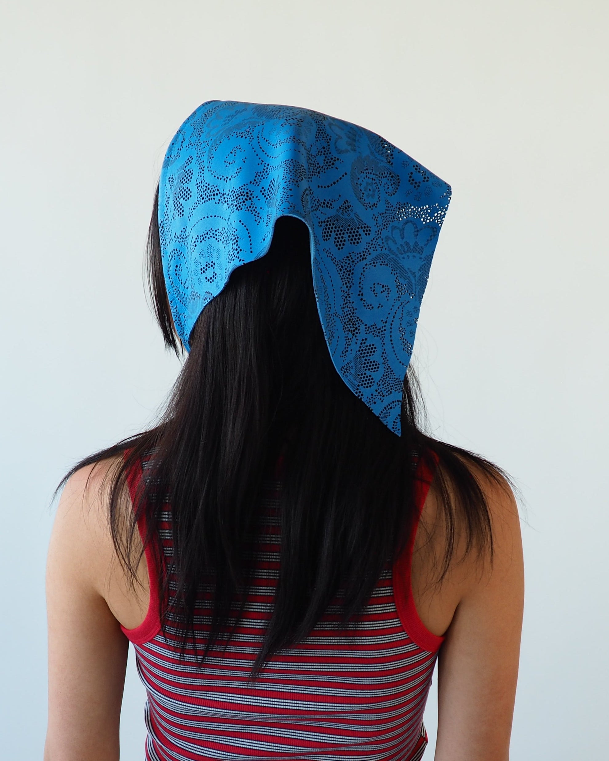 Vita Scarf in Lazer Cut Azure Lambskin - CLYDE