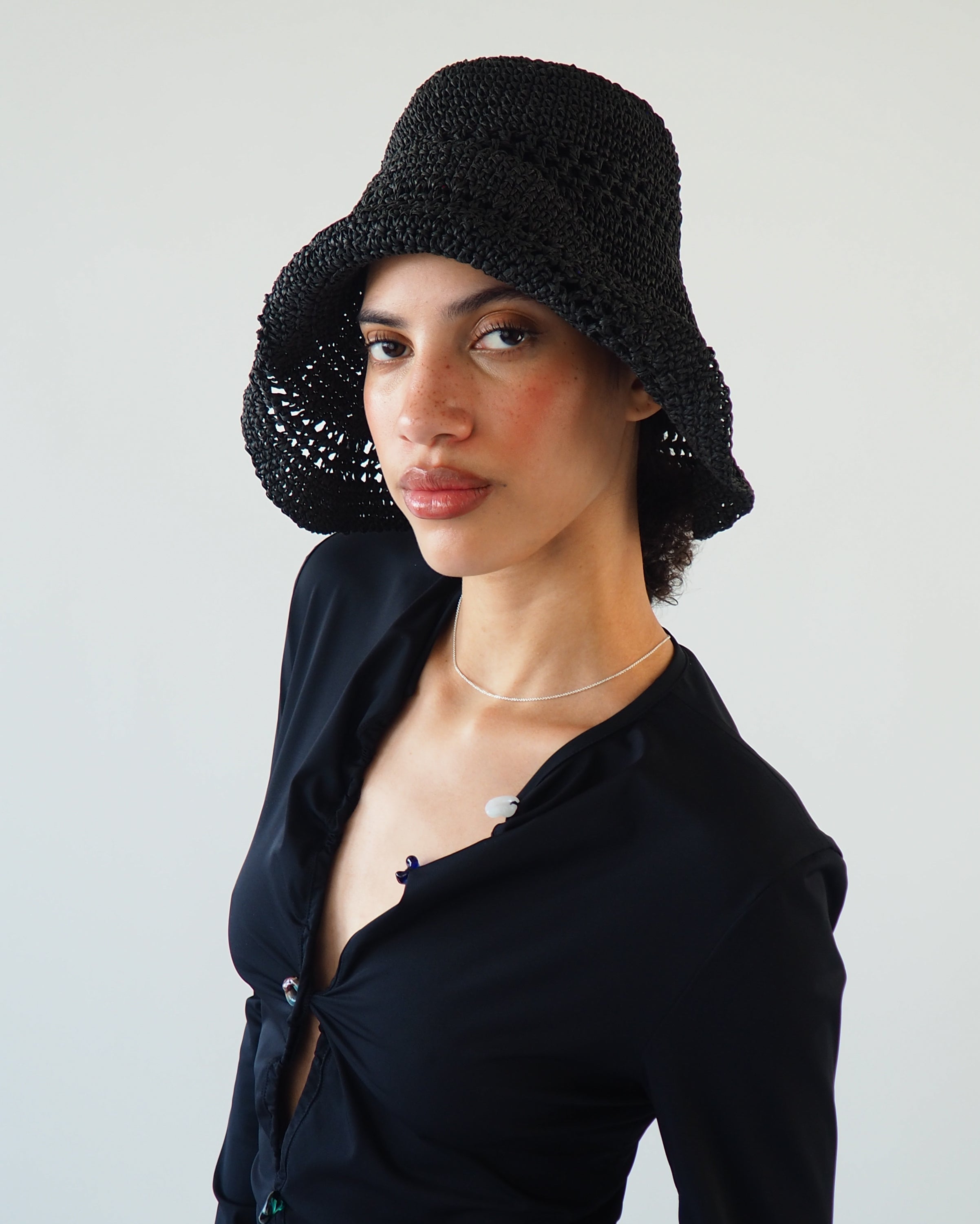Utopia Hat in Black Seagrass - CLYDE