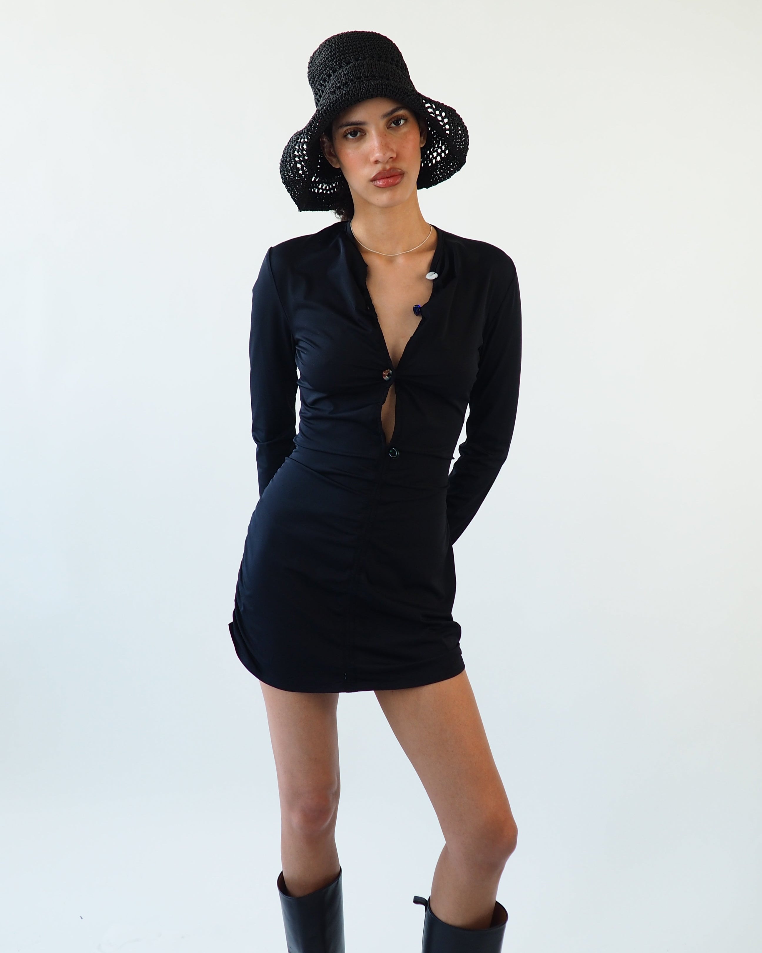 Utopia Hat in Black Seagrass - CLYDE