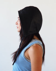 Volo Hat in Black Lambskin - CLYDE
