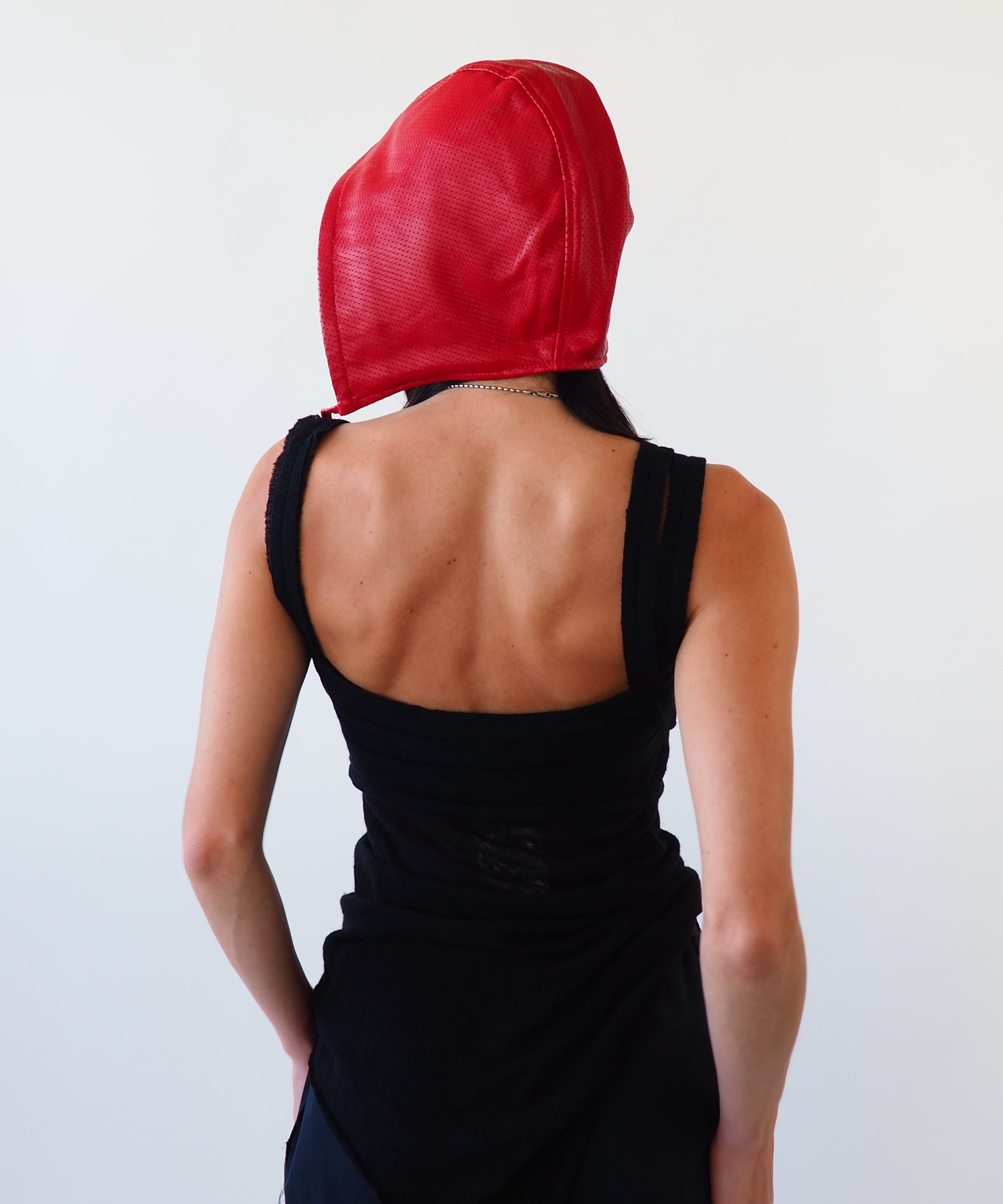 Volo Hat in Perforated Racer Red Lambskin - CLYDE