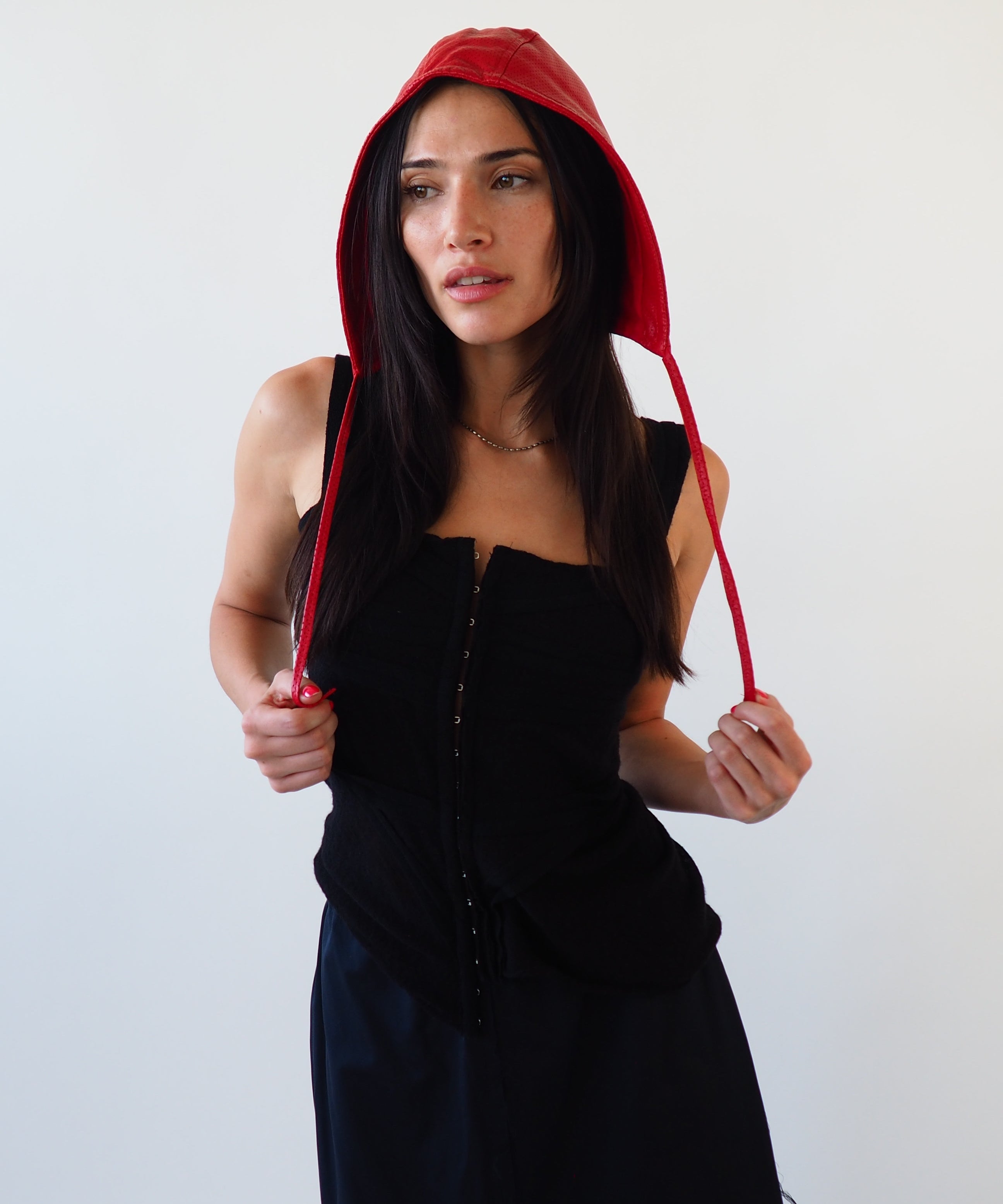 Volo Hat in Perforated Racer Red Lambskin - CLYDE