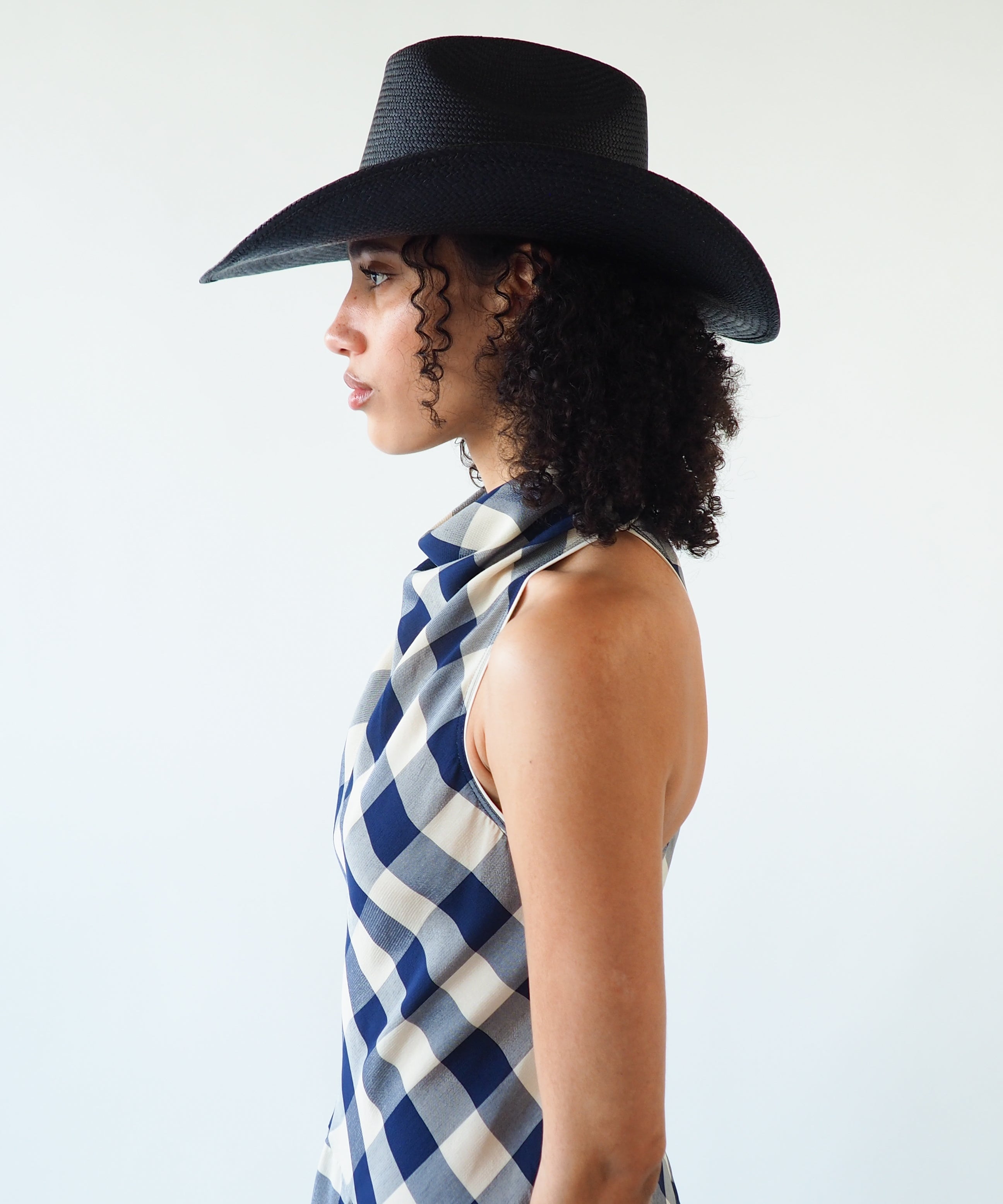 Western Hat in Black Toquilla Straw - CLYDE