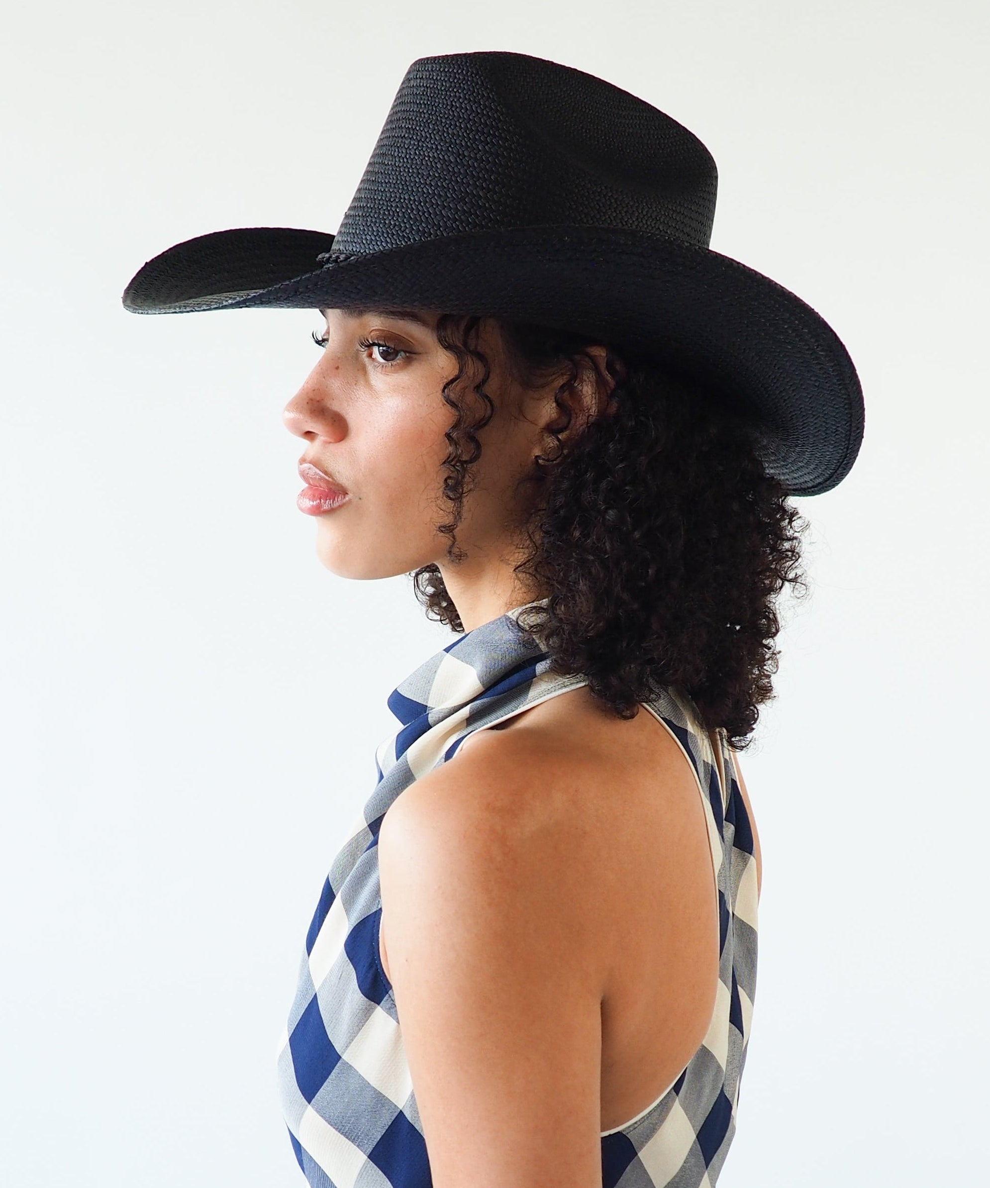 Western Hat in Black Toquilla Straw - CLYDE