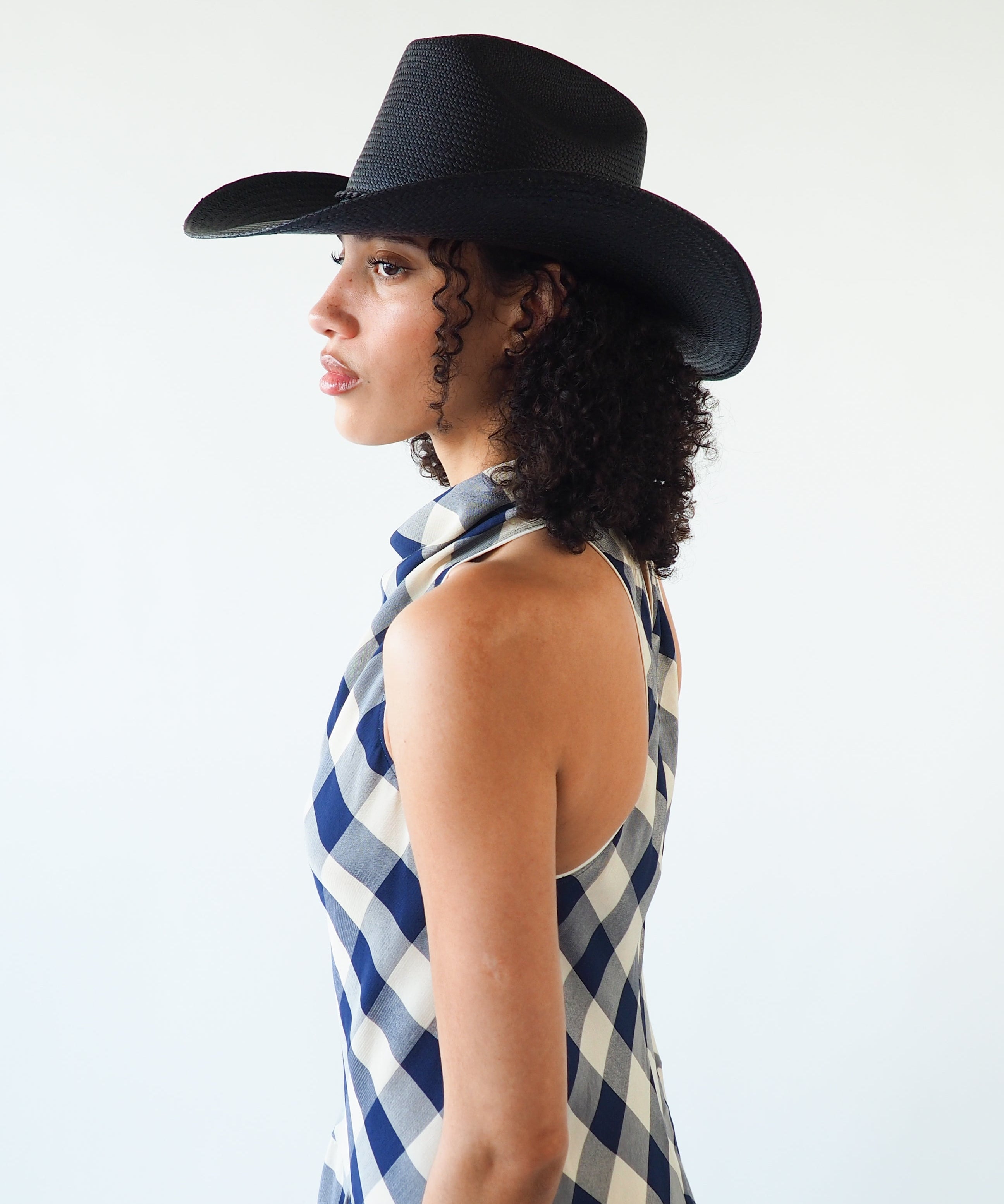 Western Hat in Black Toquilla Straw - CLYDE
