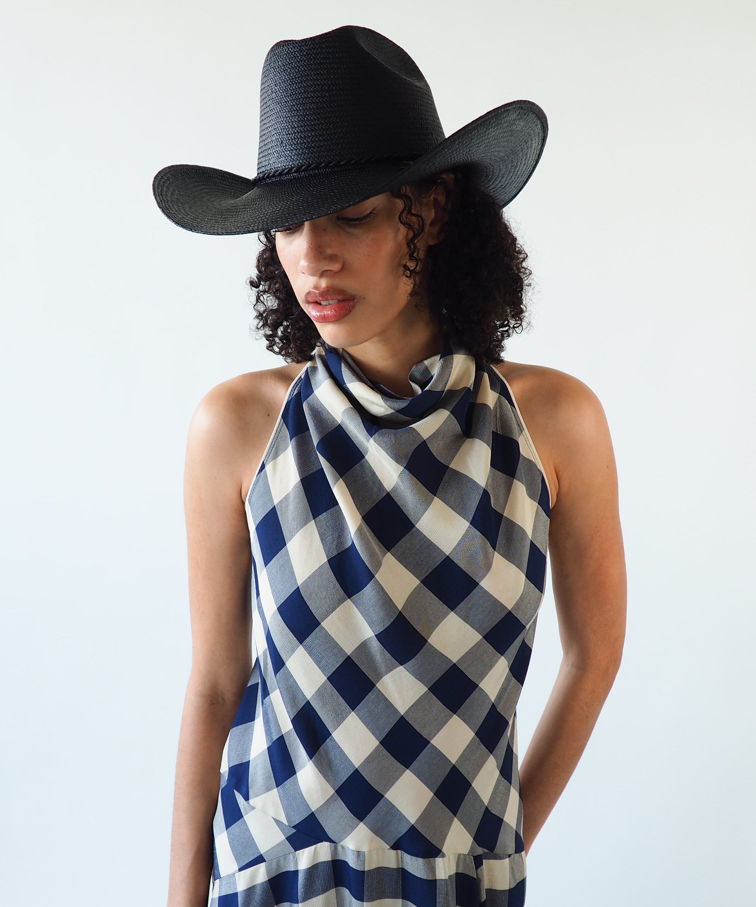 Western Hat in Black Toquilla Straw - CLYDE