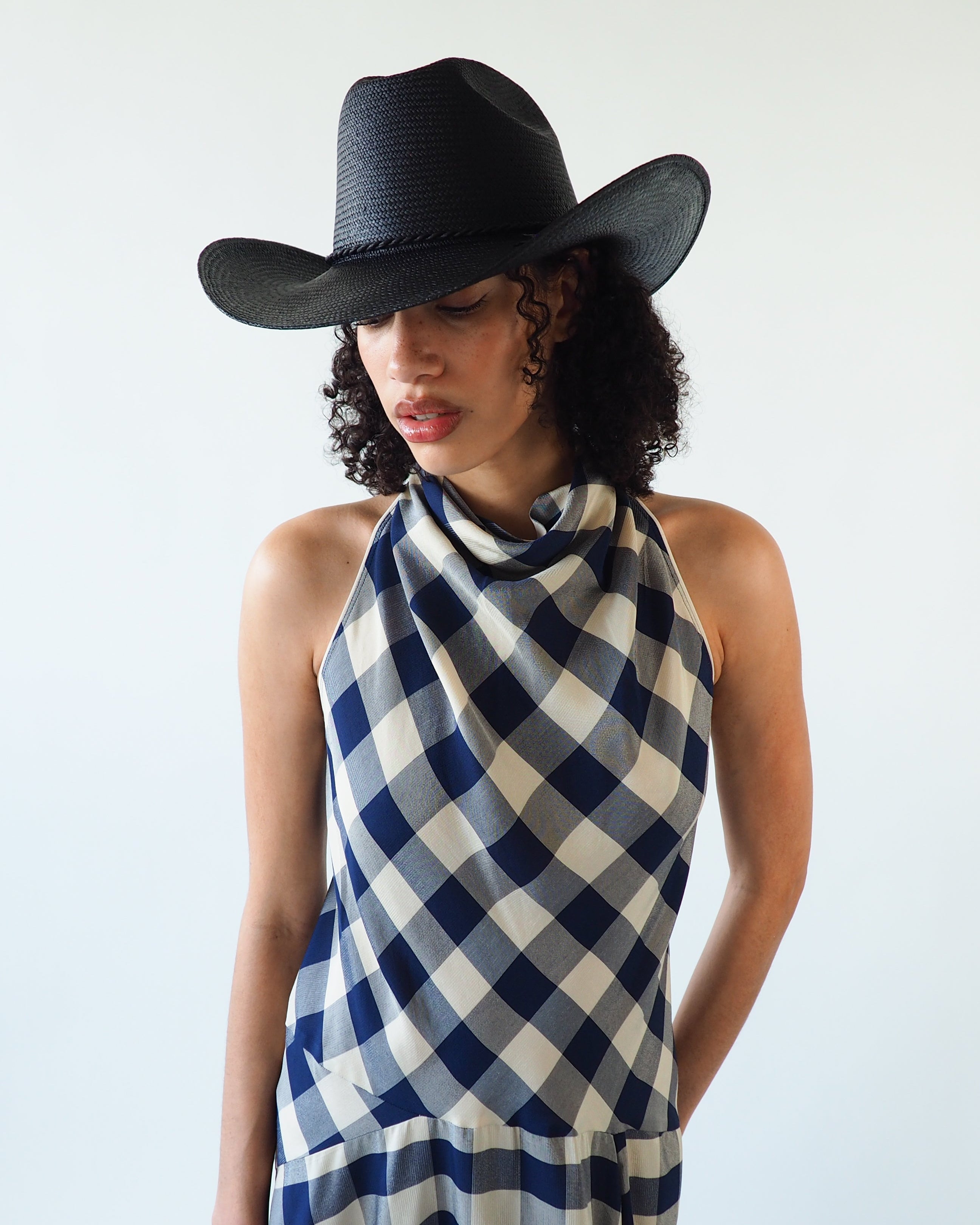 Western Hat in Black Toquilla Straw - CLYDE