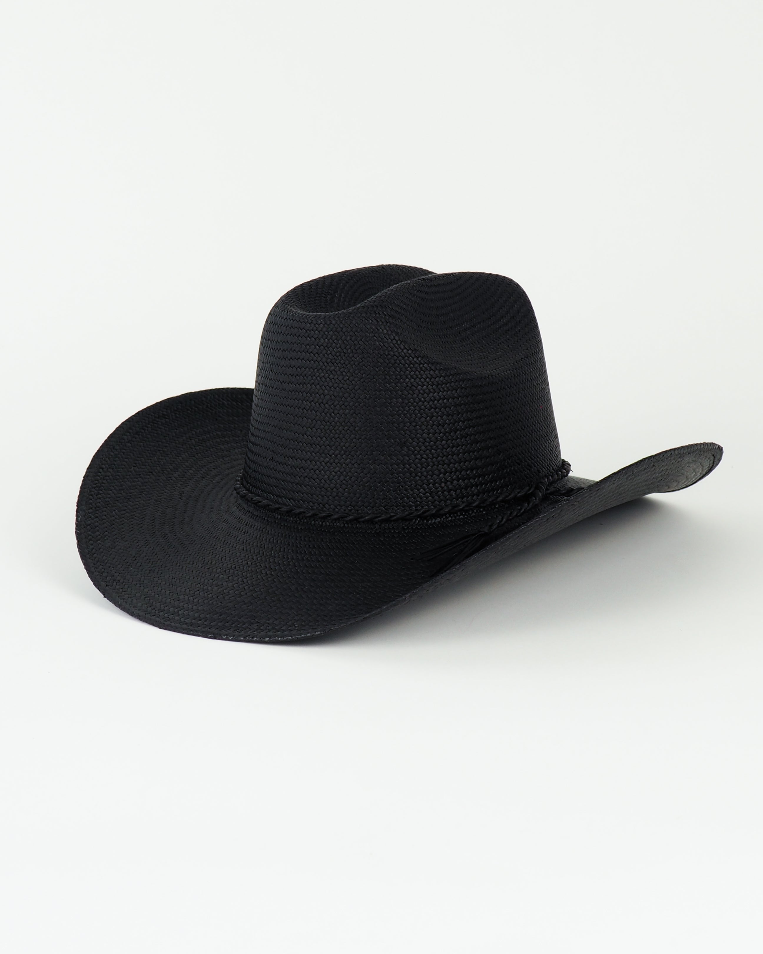 Western Hat in Black Toquilla Straw - CLYDE