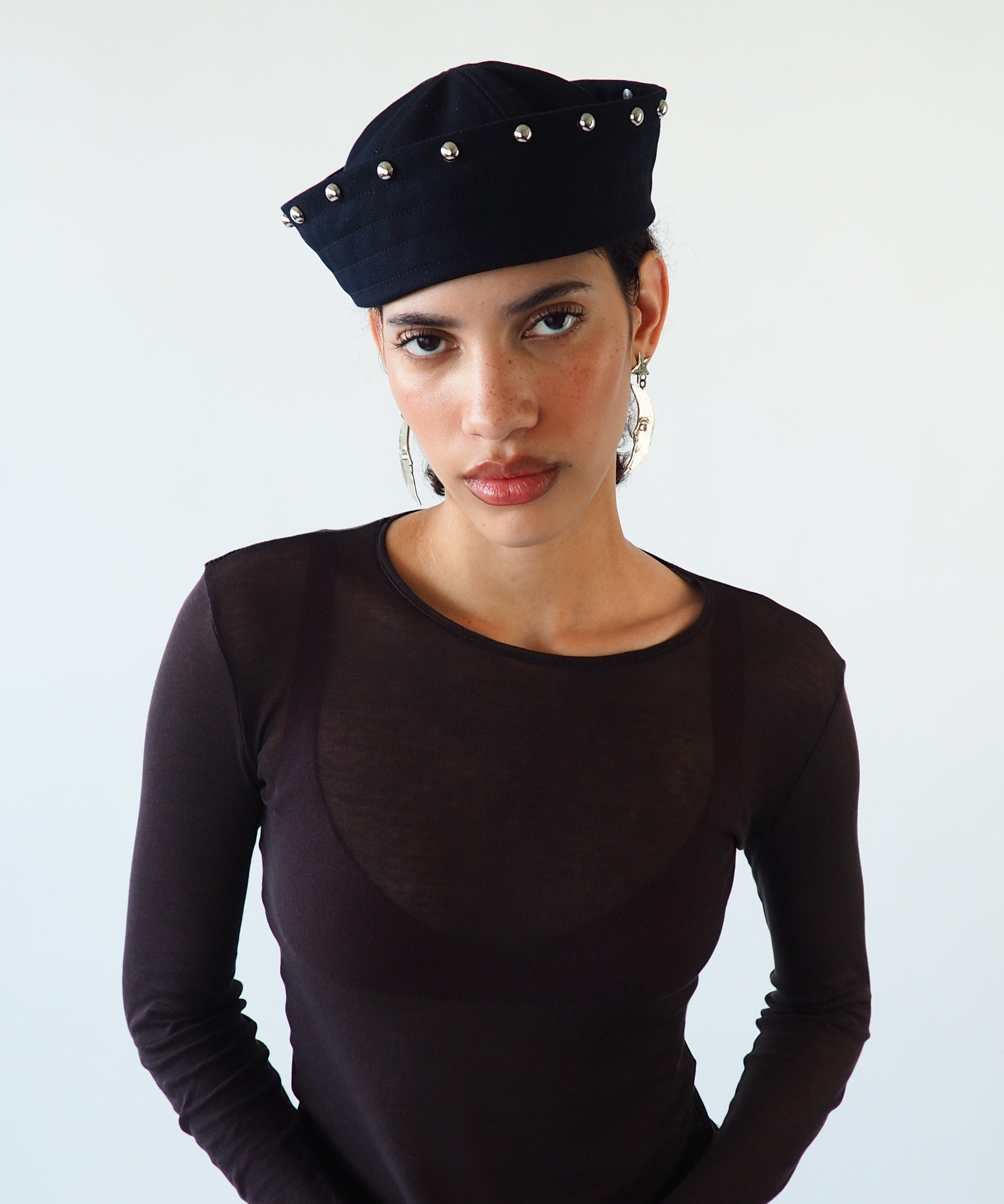 KkCo x CLYDE Rivet Sailor Hat in Onyx - CLYDE