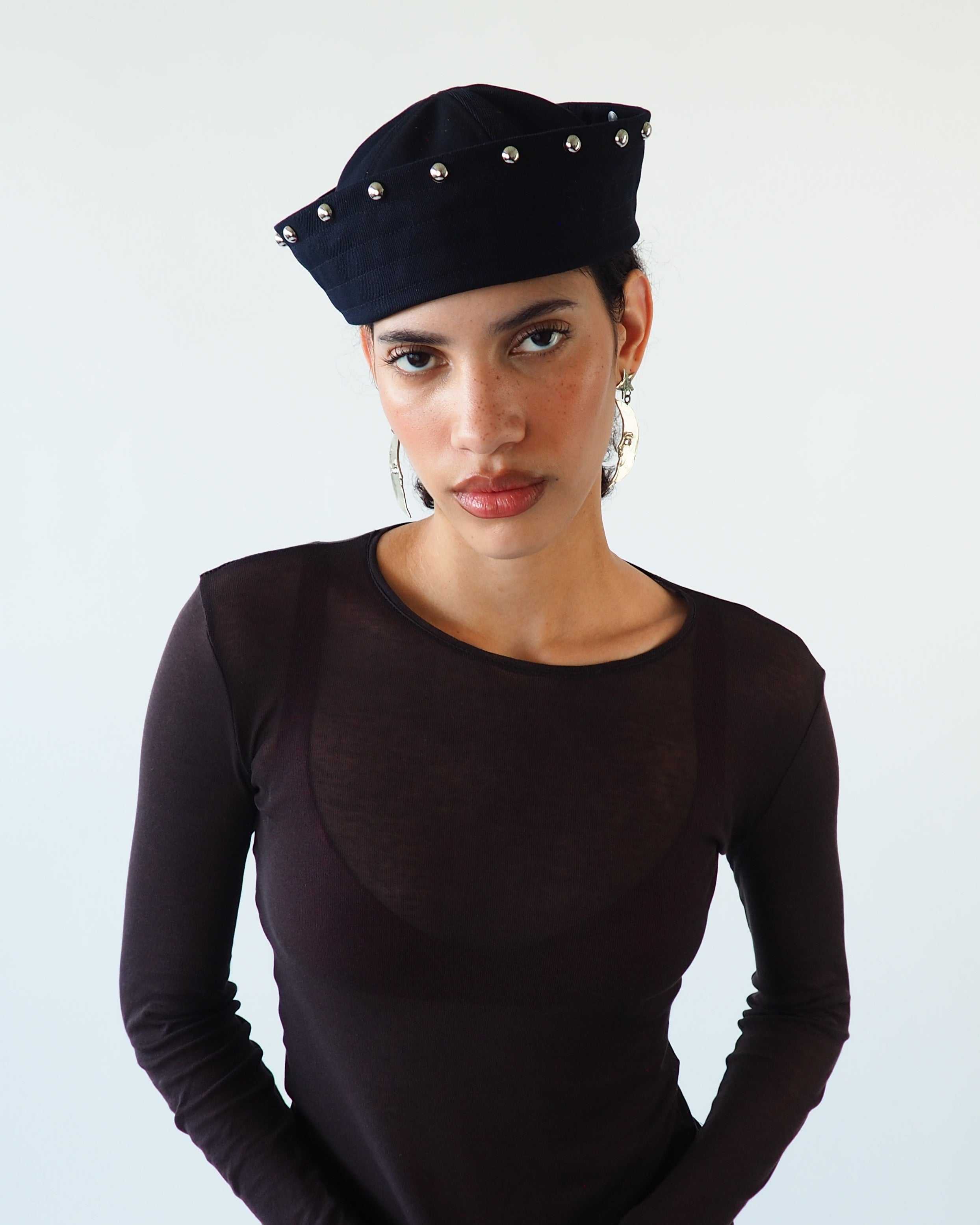 KkCo x CLYDE Rivet Sailor Hat in Onyx - CLYDE