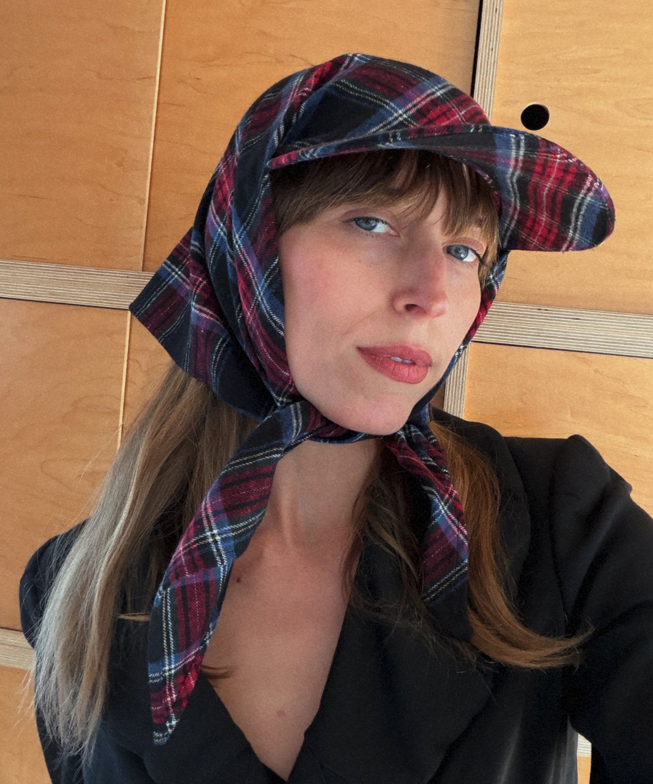 Brim Scarf in Red / Blue / Black Tartan Flannel - CLYDE
