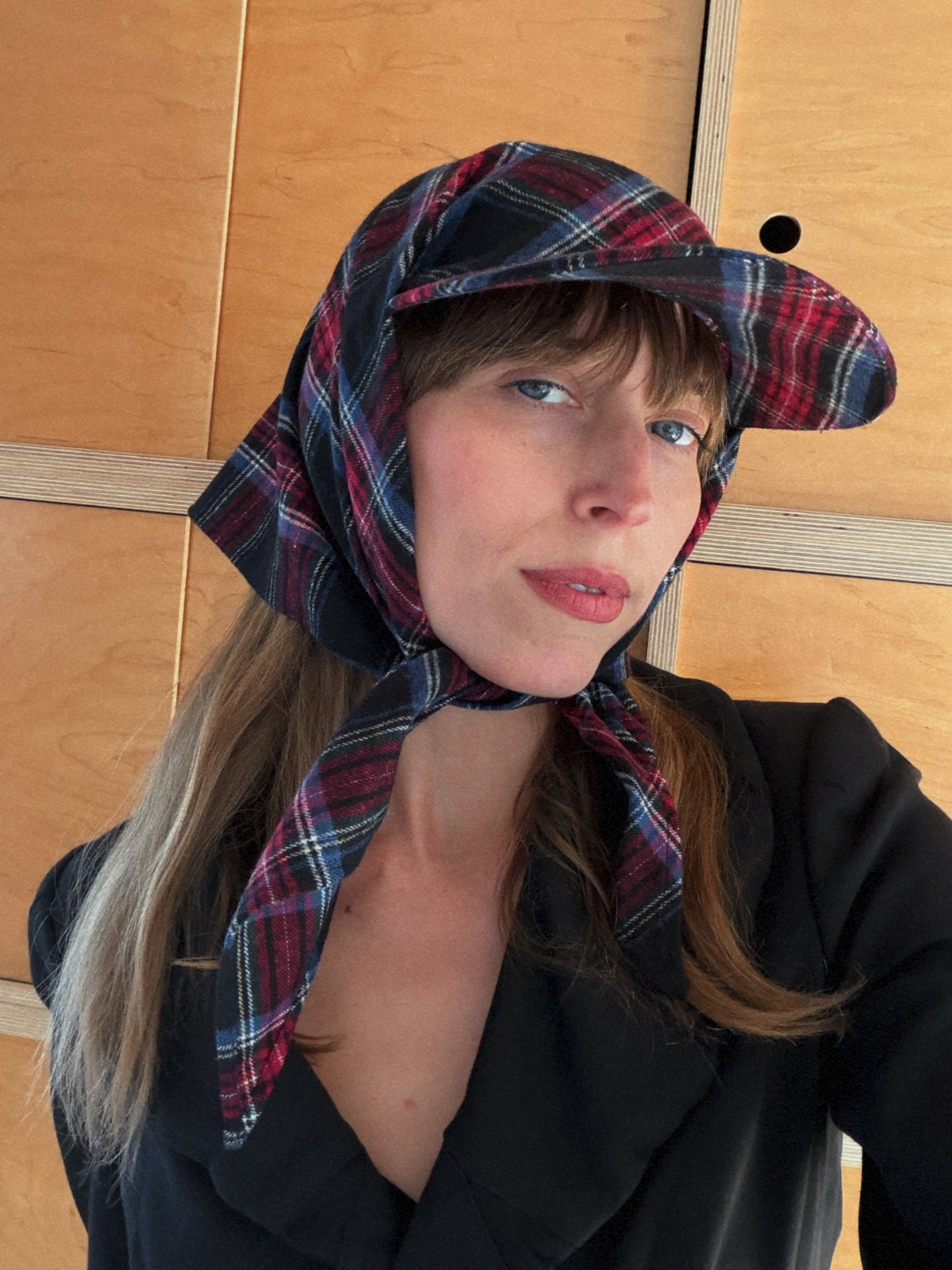 Brim Scarf in Red / Blue / Black Tartan Flannel - CLYDE