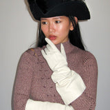 Plumed Tricorn Hat in Black Wool - CLYDE