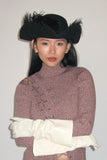 Plumed Tricorn Hat in Black Wool - 1 left - CLYDE