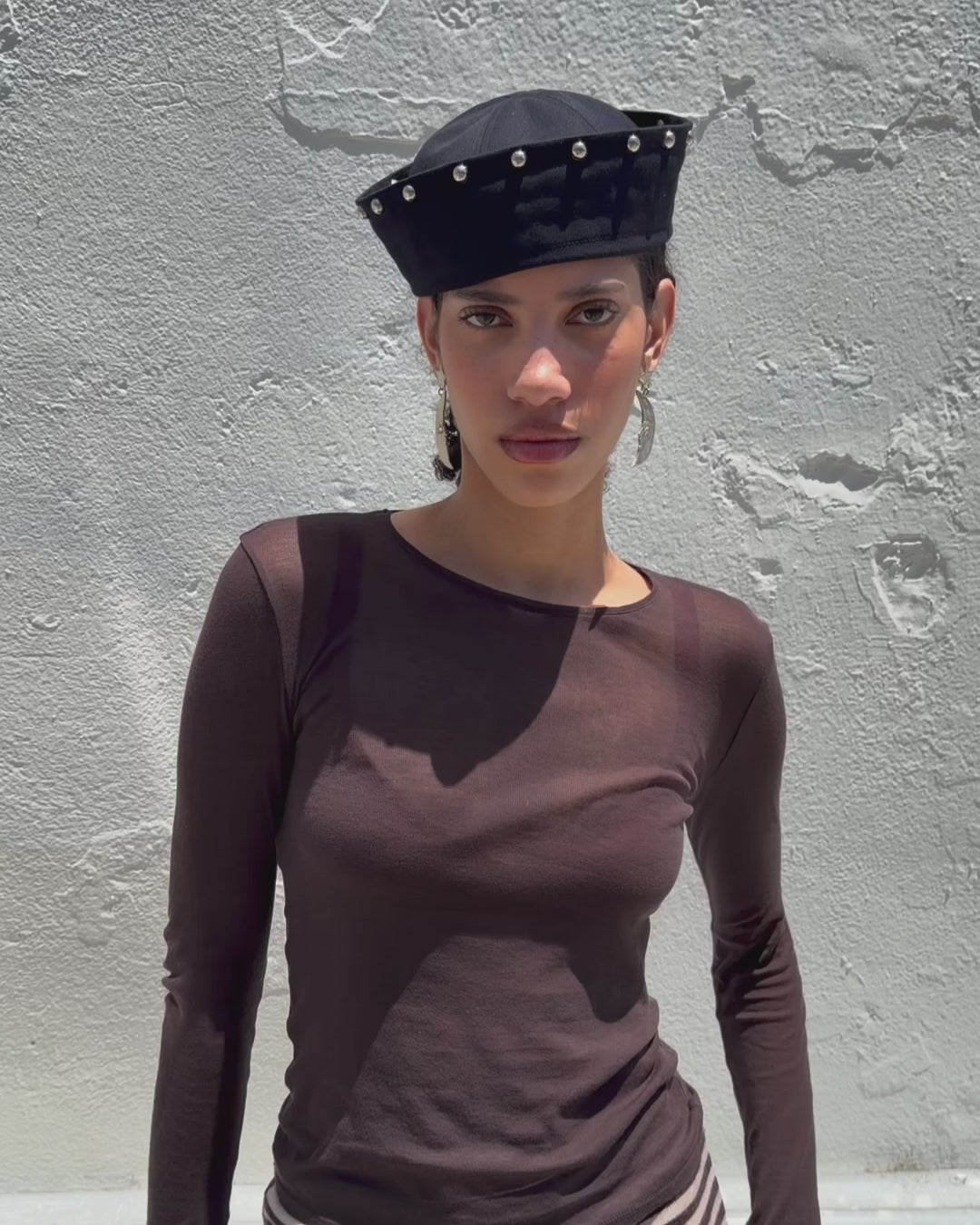 KkCo x CLYDE Rivet Sailor Hat in Onyx - CLYDE