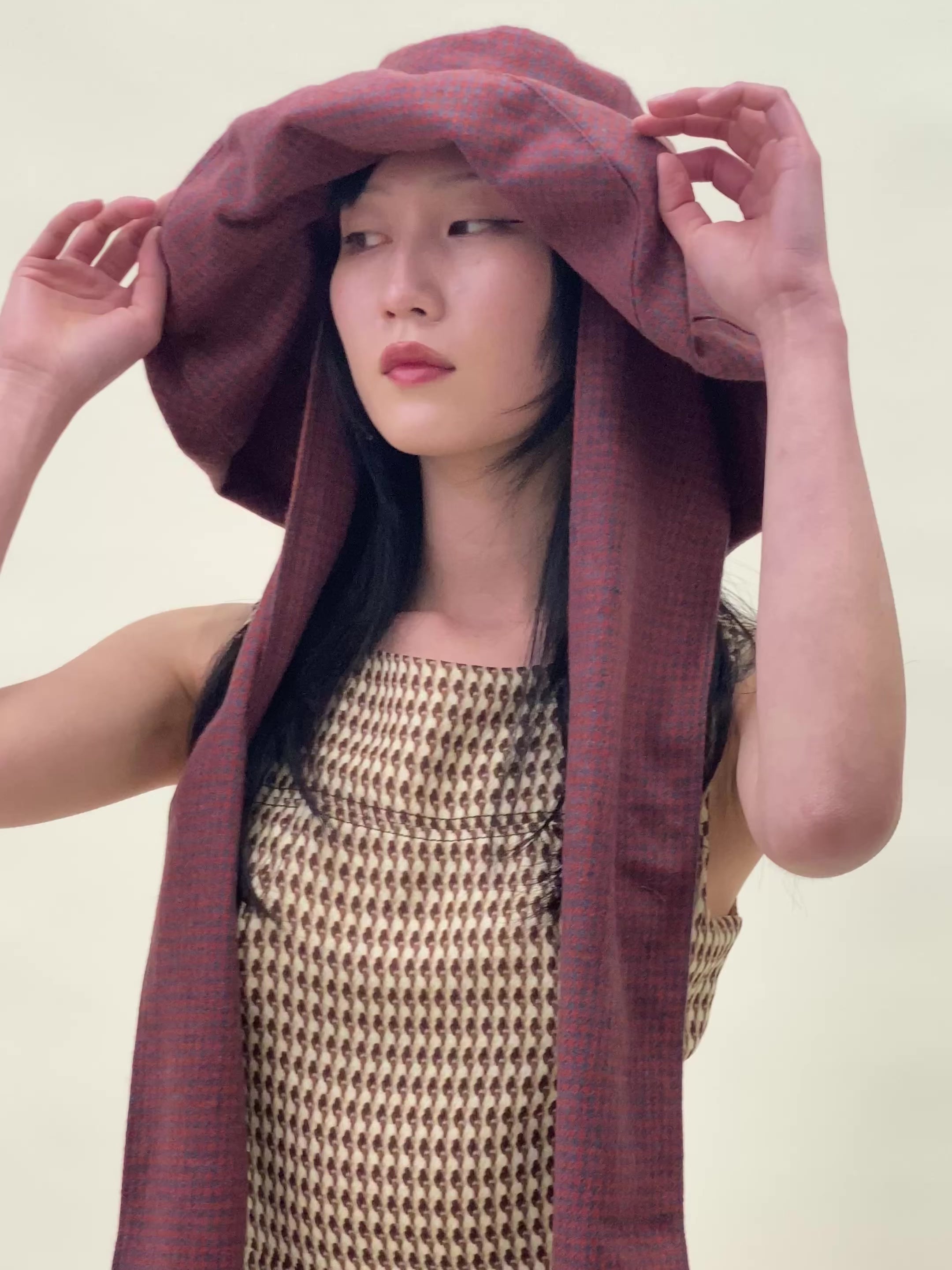 Mala Hat in Tomato Tweed Wool - CLYDE
