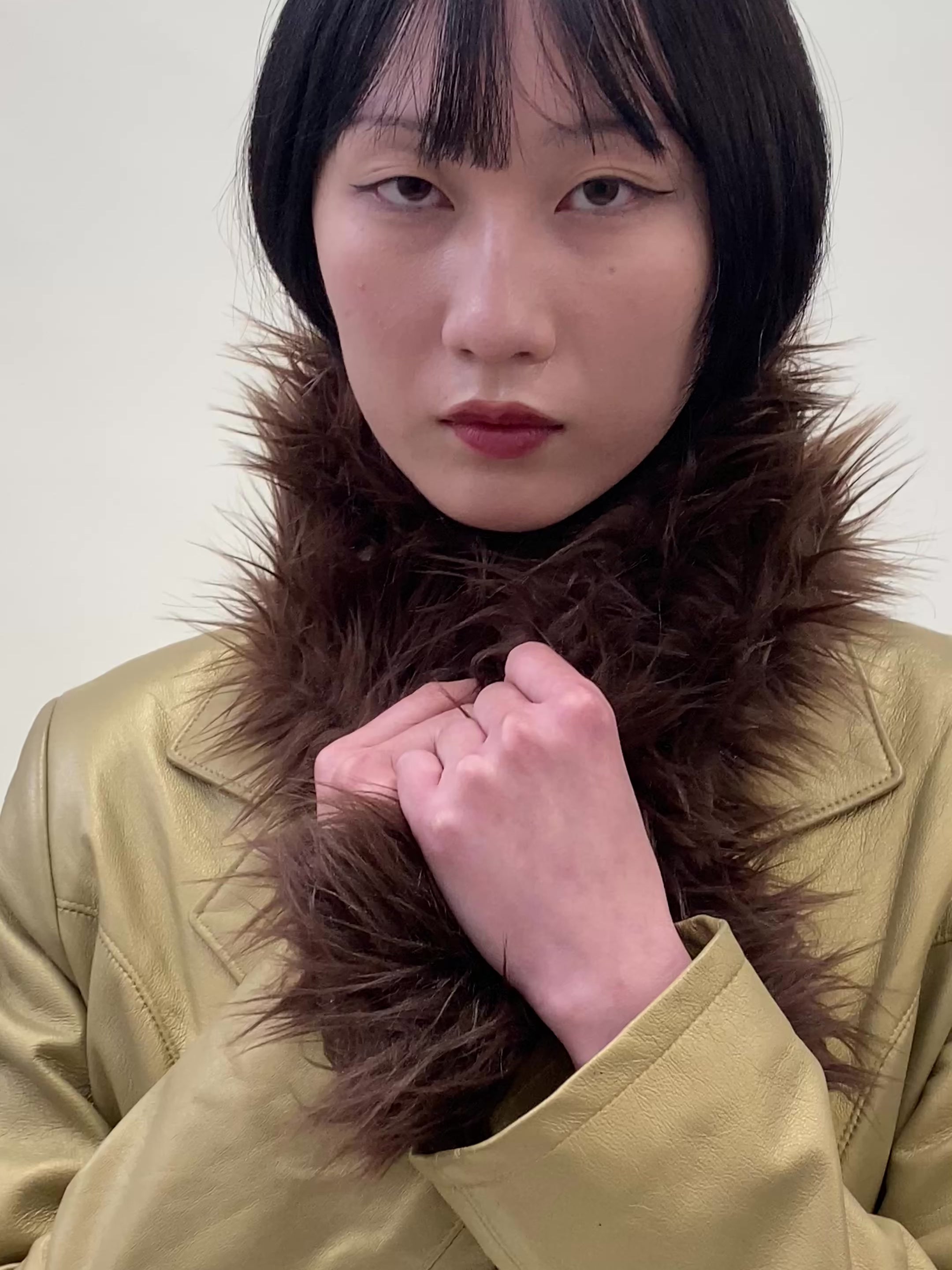 Sue Scarf in Brown Faux Yak - CLYDE