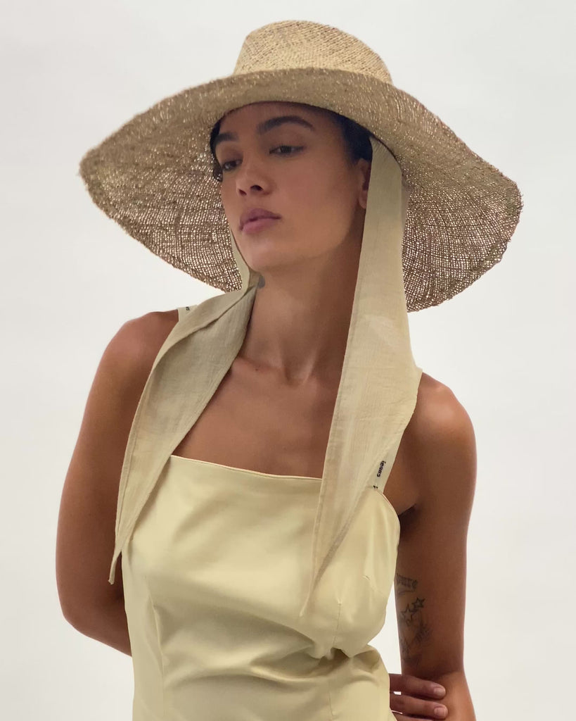 Caro Hat w. Neck Shade in Seagrass - CLYDE
