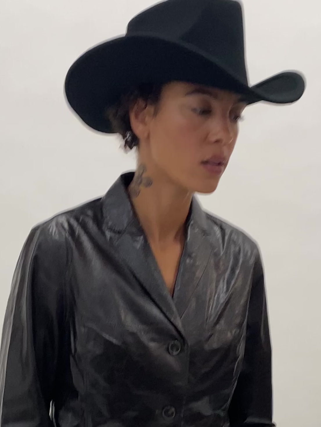 Cowboy Hat in Black Wool - CLYDE