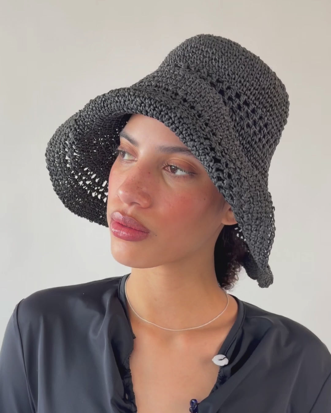 Utopia Hat in Black Seagrass - CLYDE
