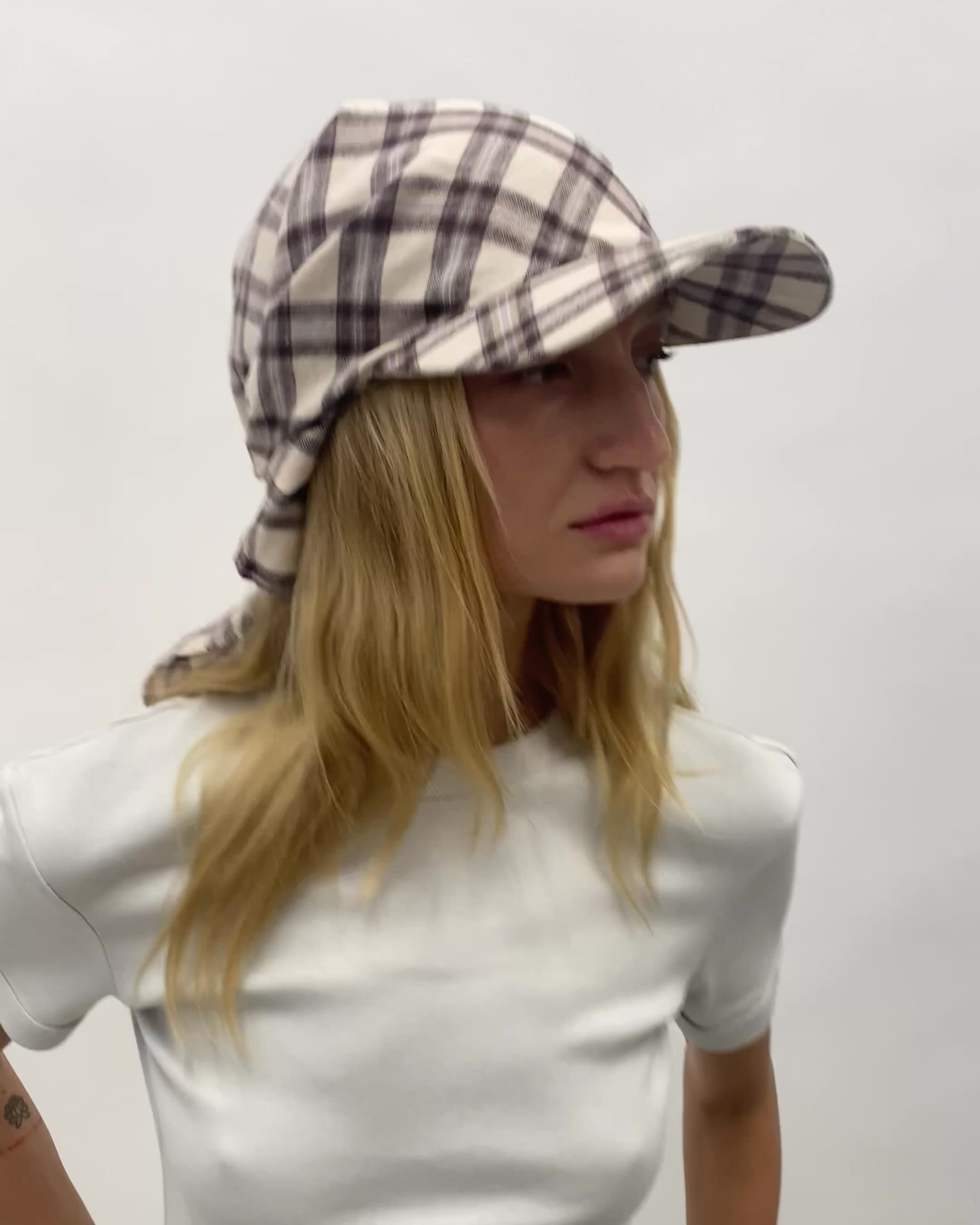 Brim Scarf in Brown & Beige Plaid Flannel - CLYDE