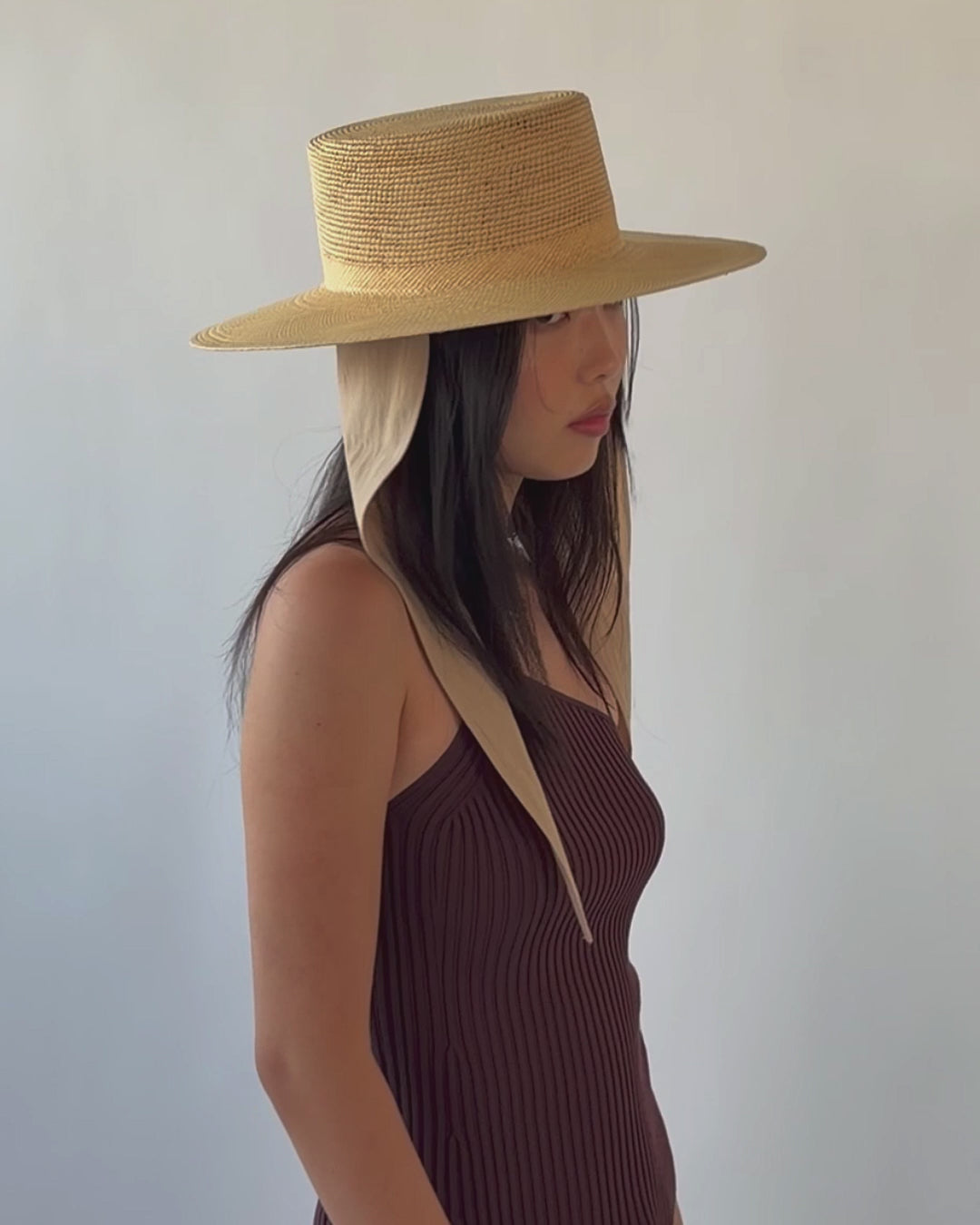Cielo Hat w. Shade in Tan Toquilla Straw - CLYDE