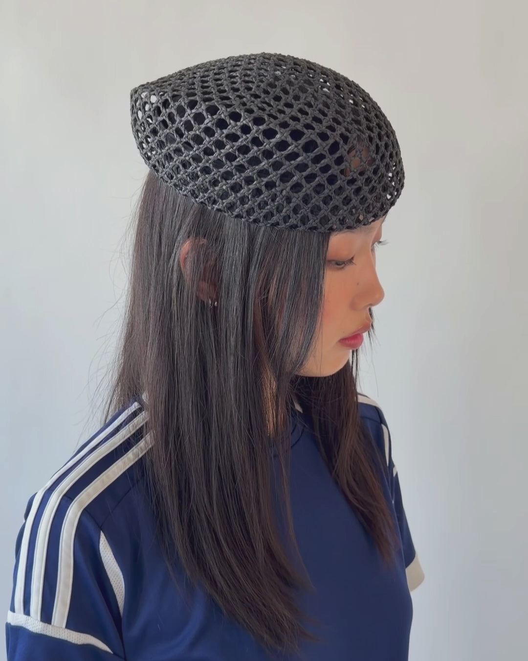 Net Beret in Black Toyo - CLYDE