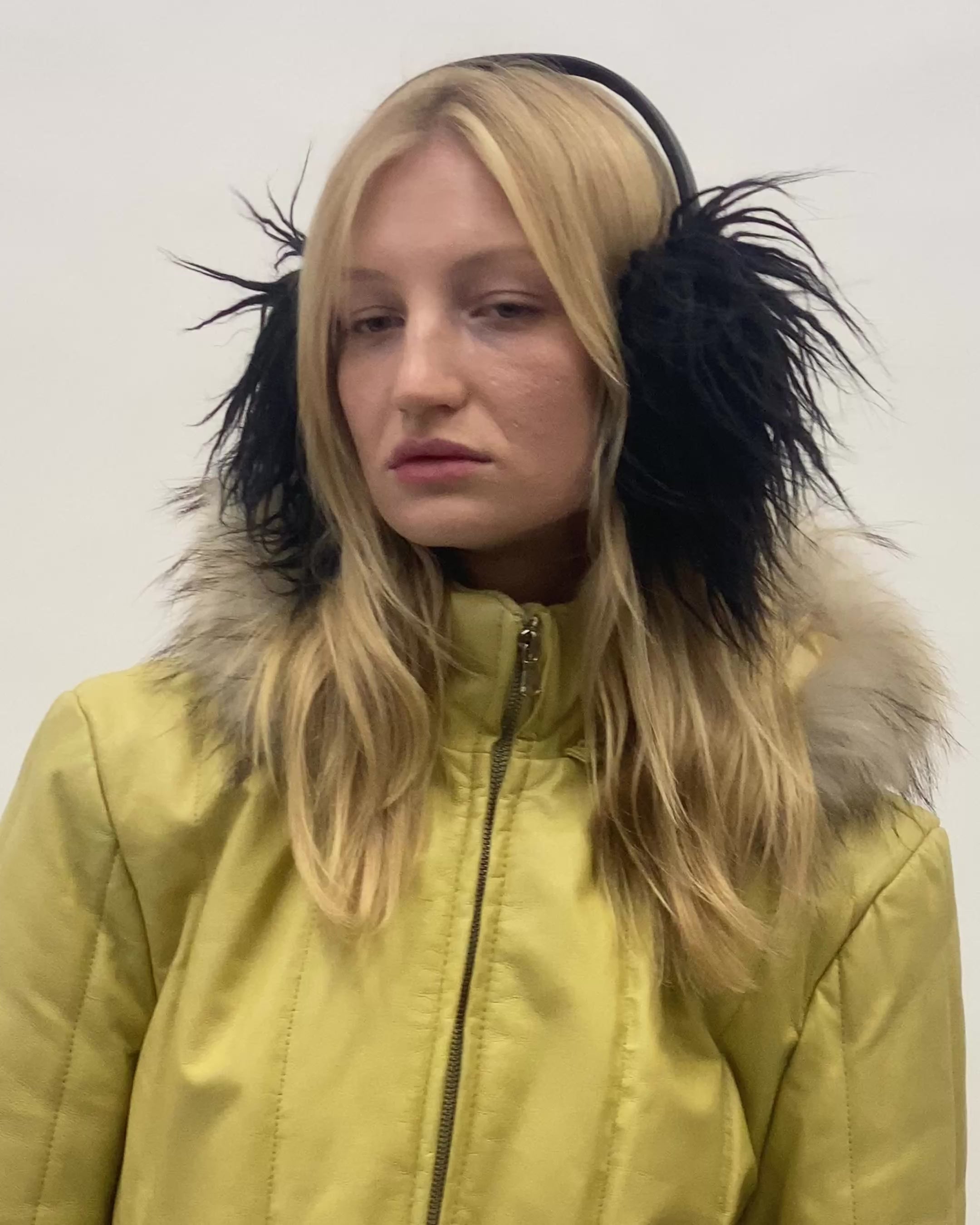 Ear Muffs in Black Faux Yak - CLYDE