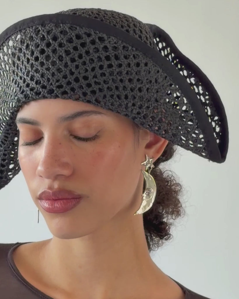 Bicorn Hat in Black - CLYDE