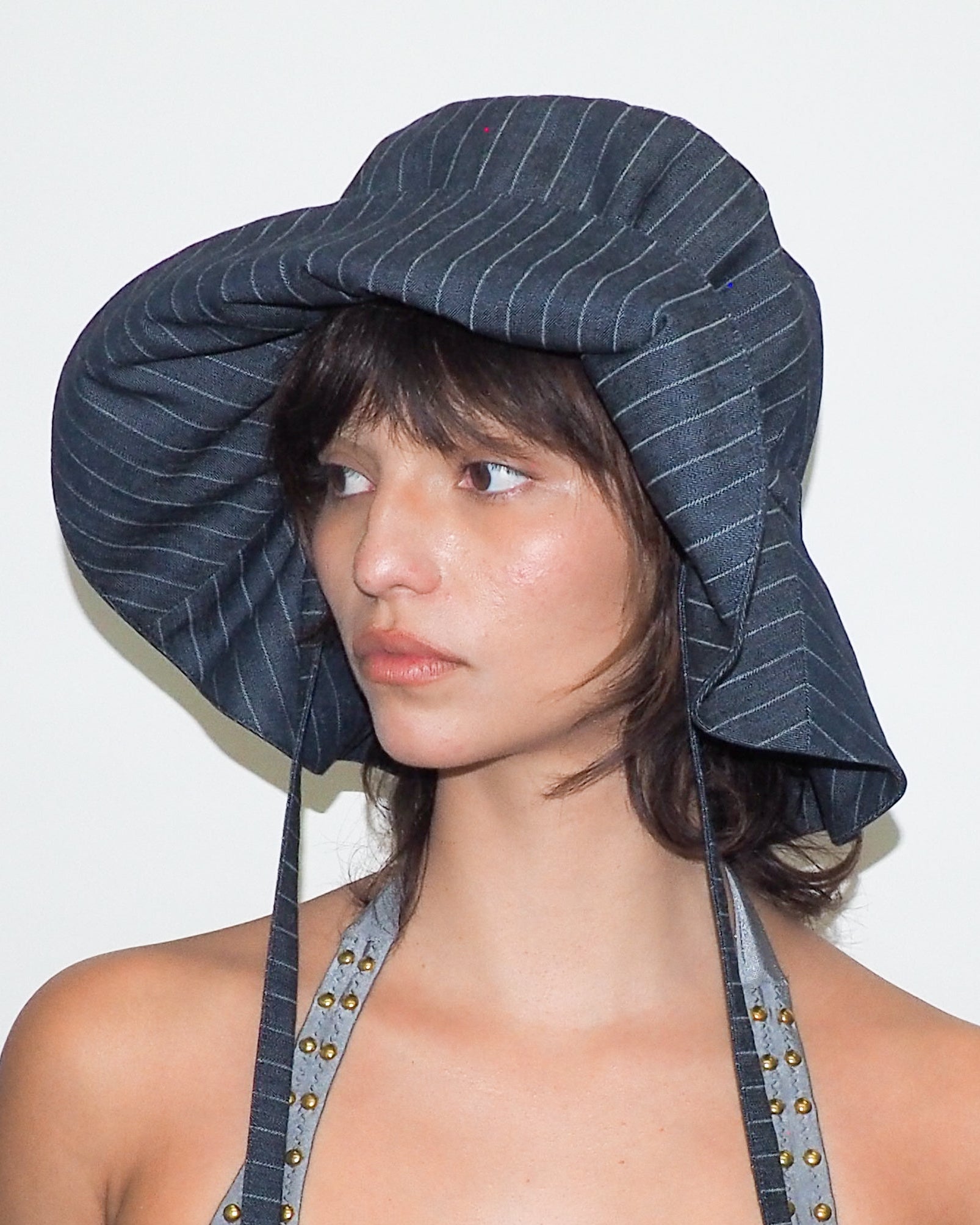 Forza Hat in Indigo Denim Pinstripe - CLYDE