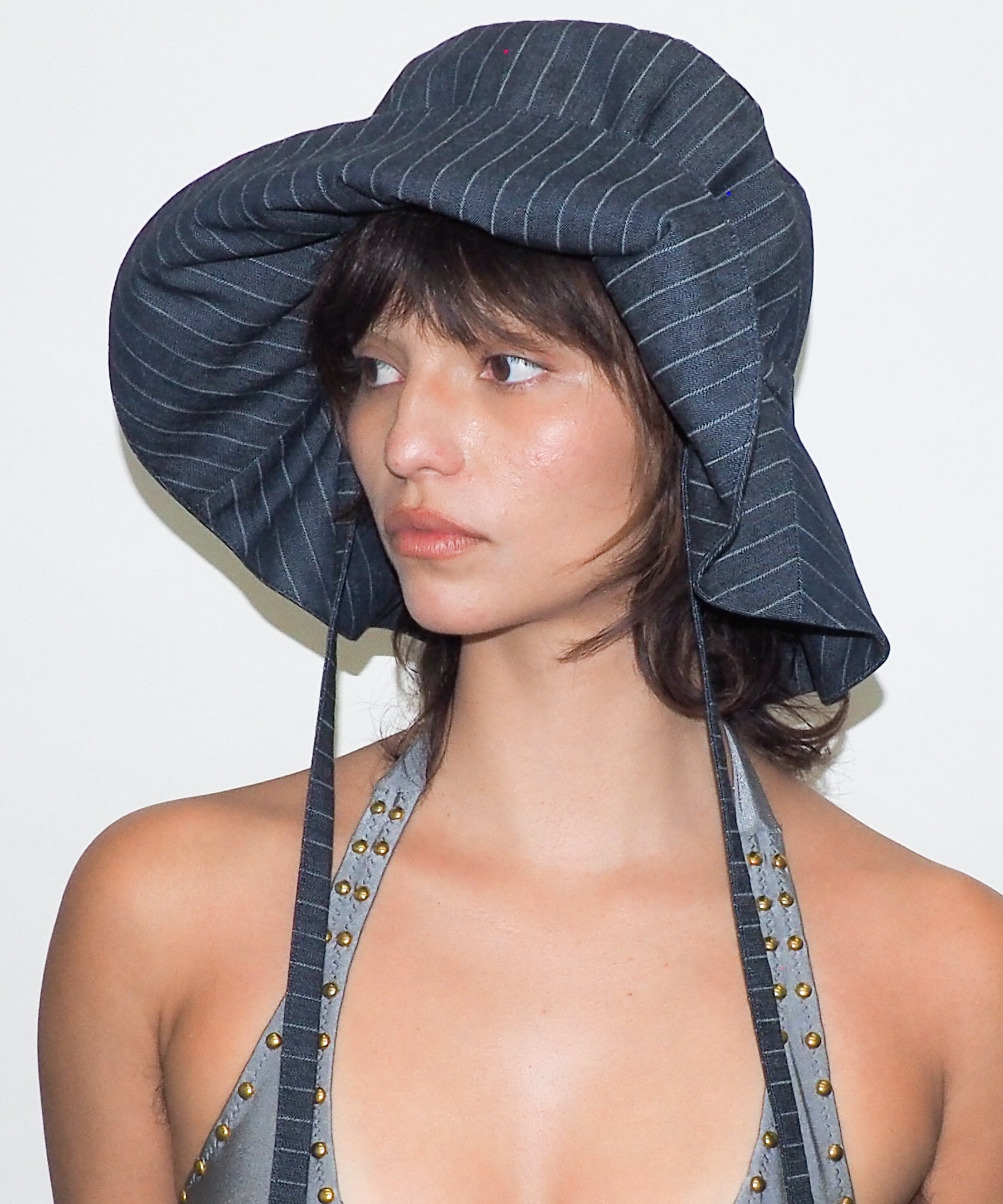 Forza Hat in Indigo Denim Pinstripe - CLYDE