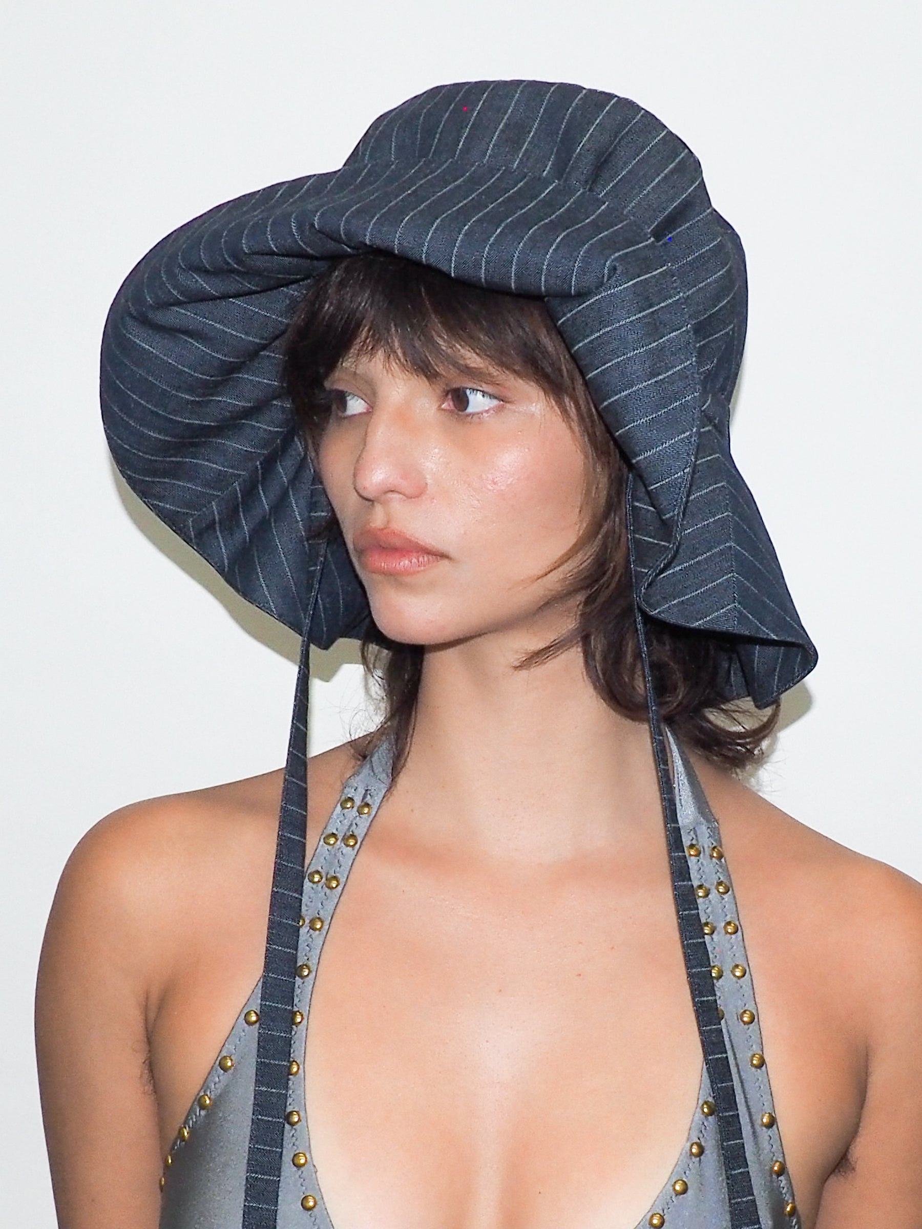 Forza Hat in Indigo Denim Pinstripe - CLYDE