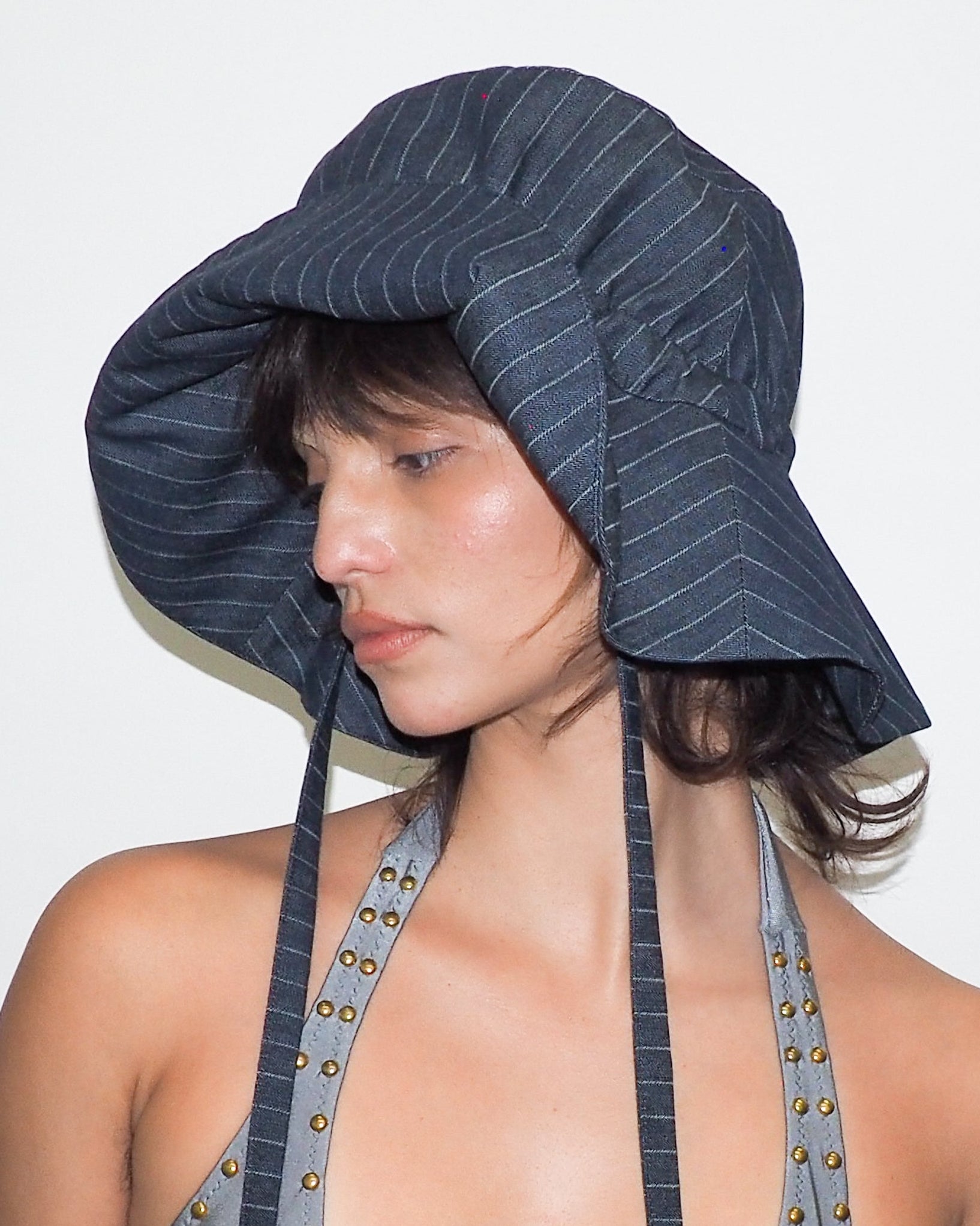 Forza Hat in Indigo Denim Pinstripe - CLYDE