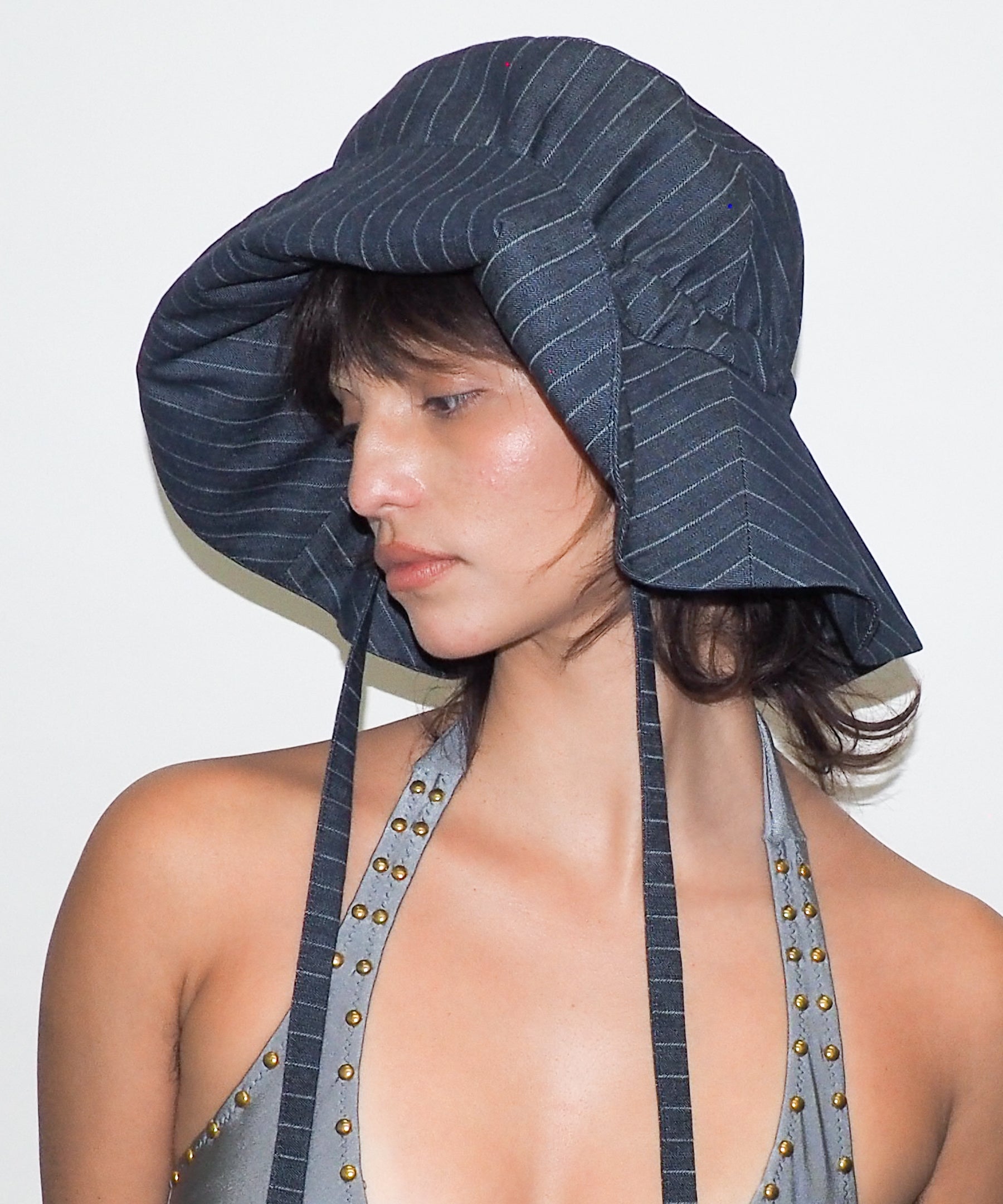 Forza Hat in Indigo Denim Pinstripe - CLYDE