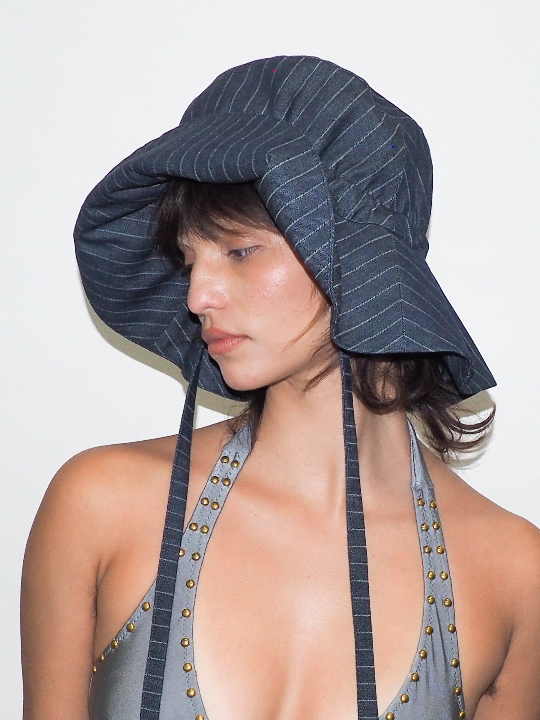 Forza Hat in Indigo Denim Pinstripe - CLYDE