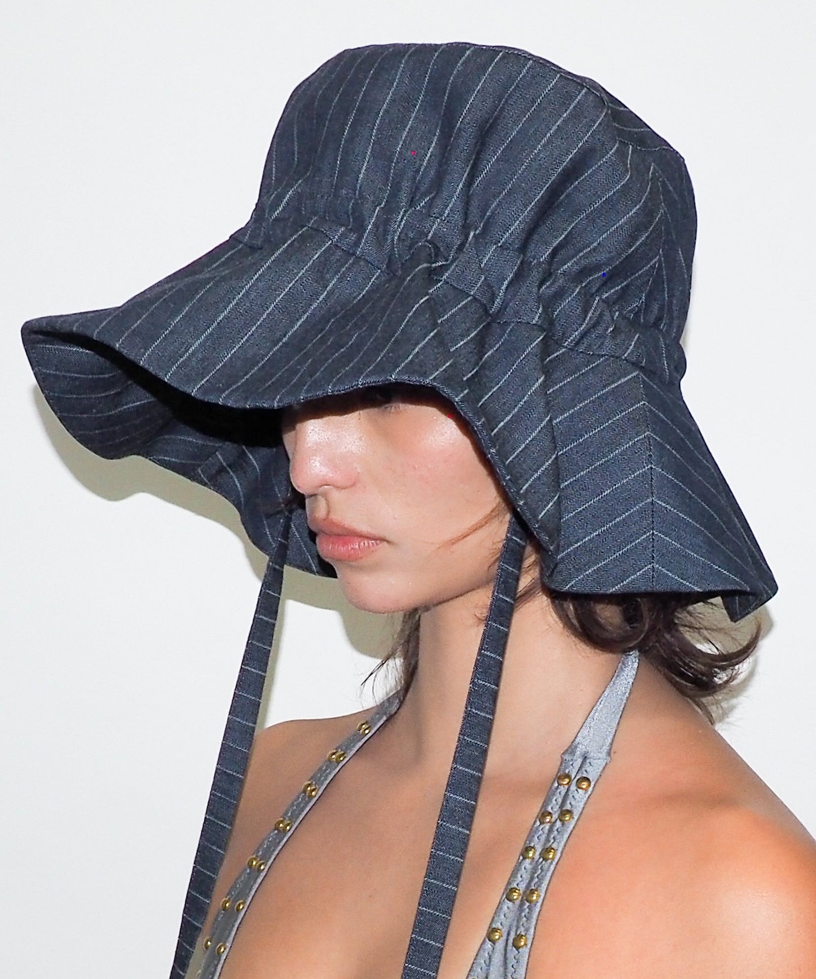 Forza Hat in Indigo Denim Pinstripe - CLYDE