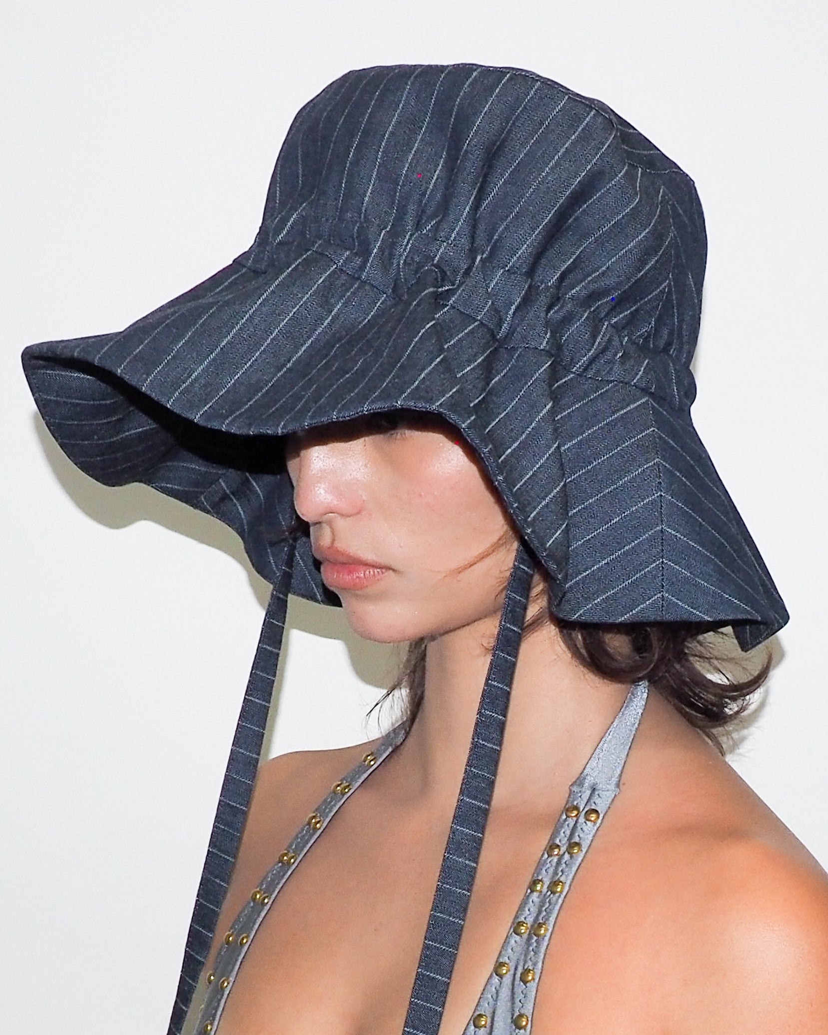 Forza Hat in Indigo Denim Pinstripe - CLYDE