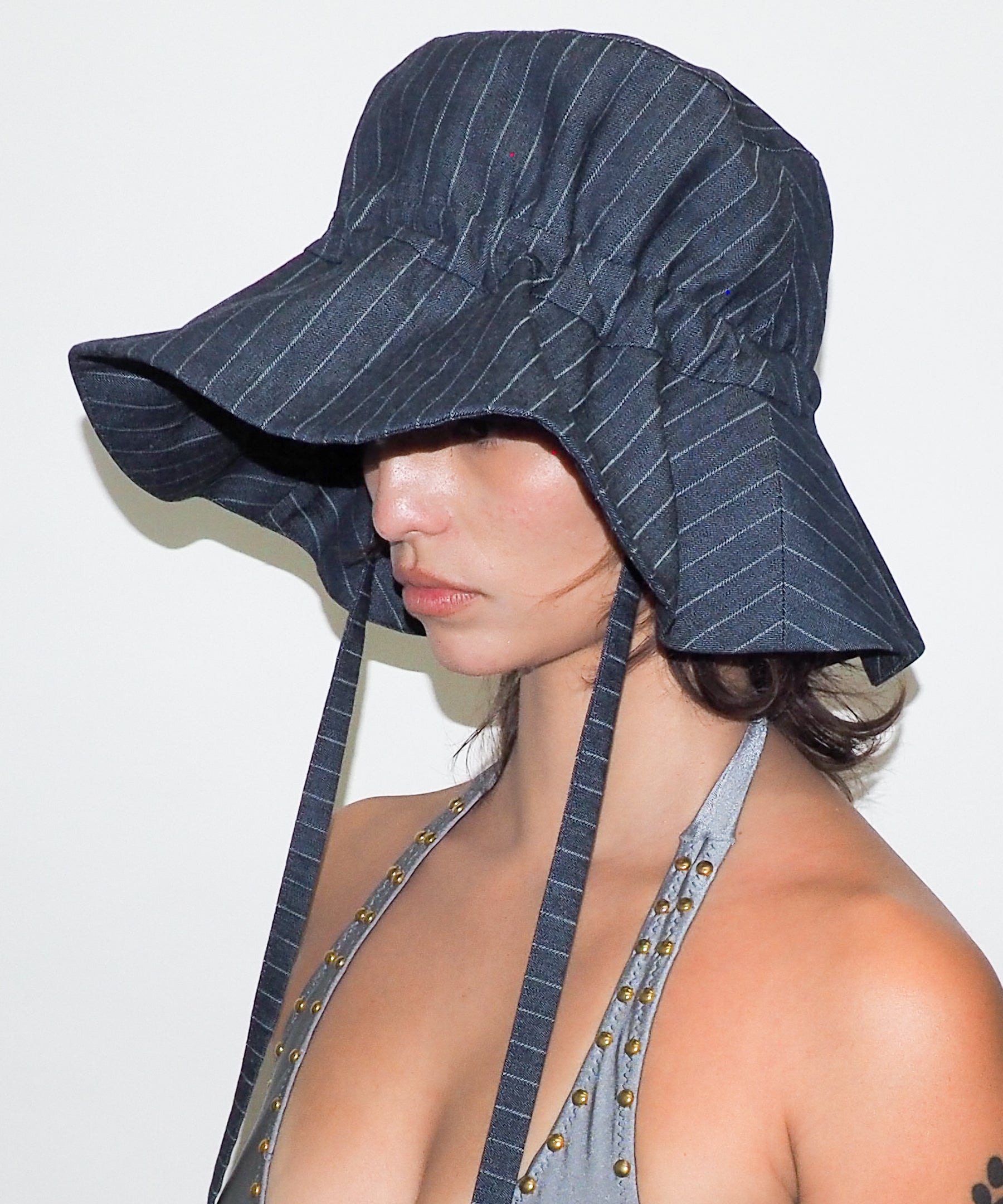 Forza Hat in Indigo Denim Pinstripe - CLYDE