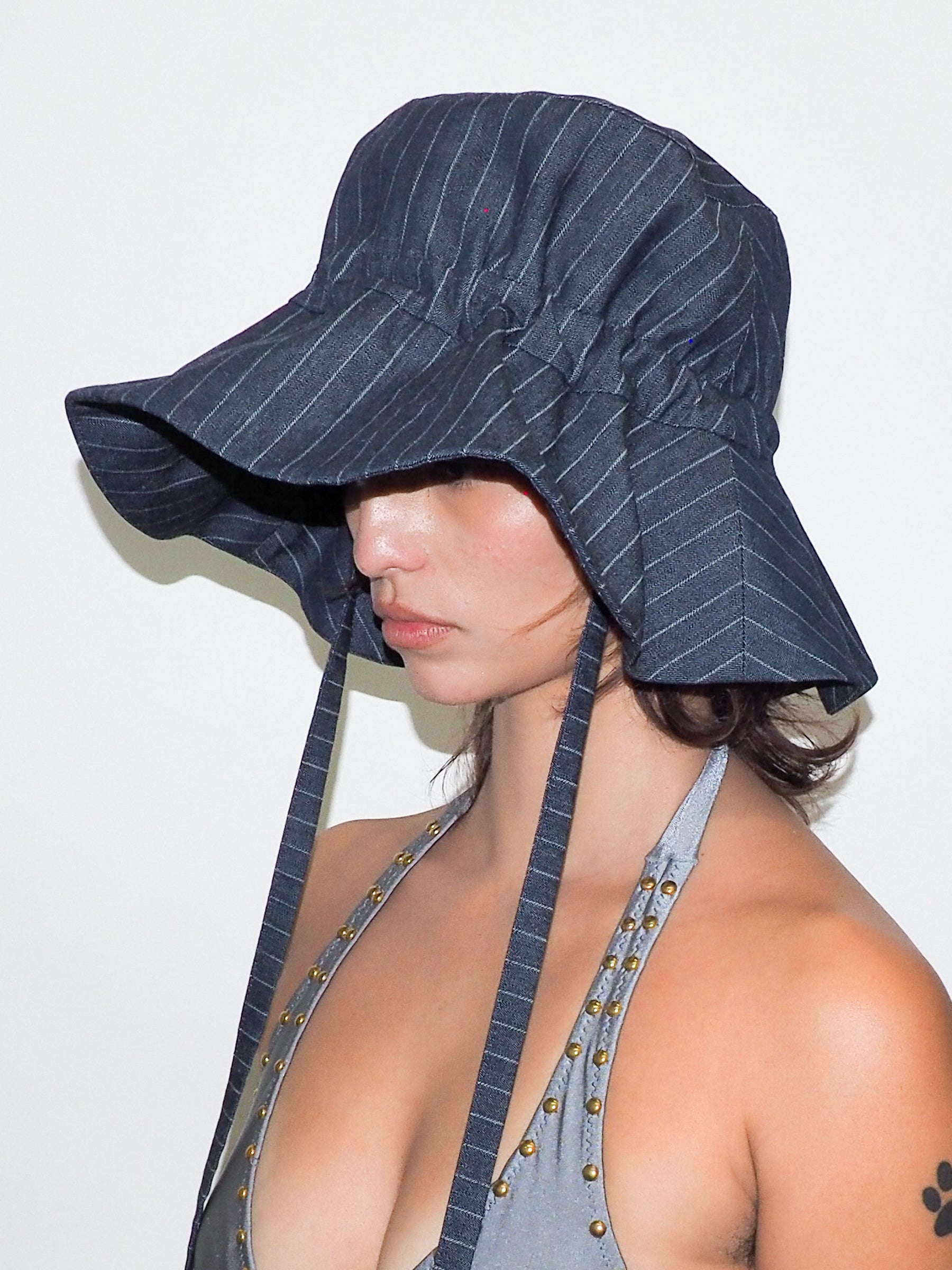 Forza Hat in Indigo Denim Pinstripe - CLYDE