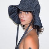 Forza Hat in Indigo Denim Pinstripe - CLYDE