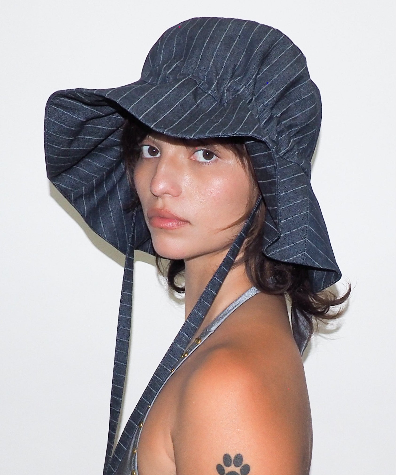 Forza Hat in Indigo Denim Pinstripe - CLYDE