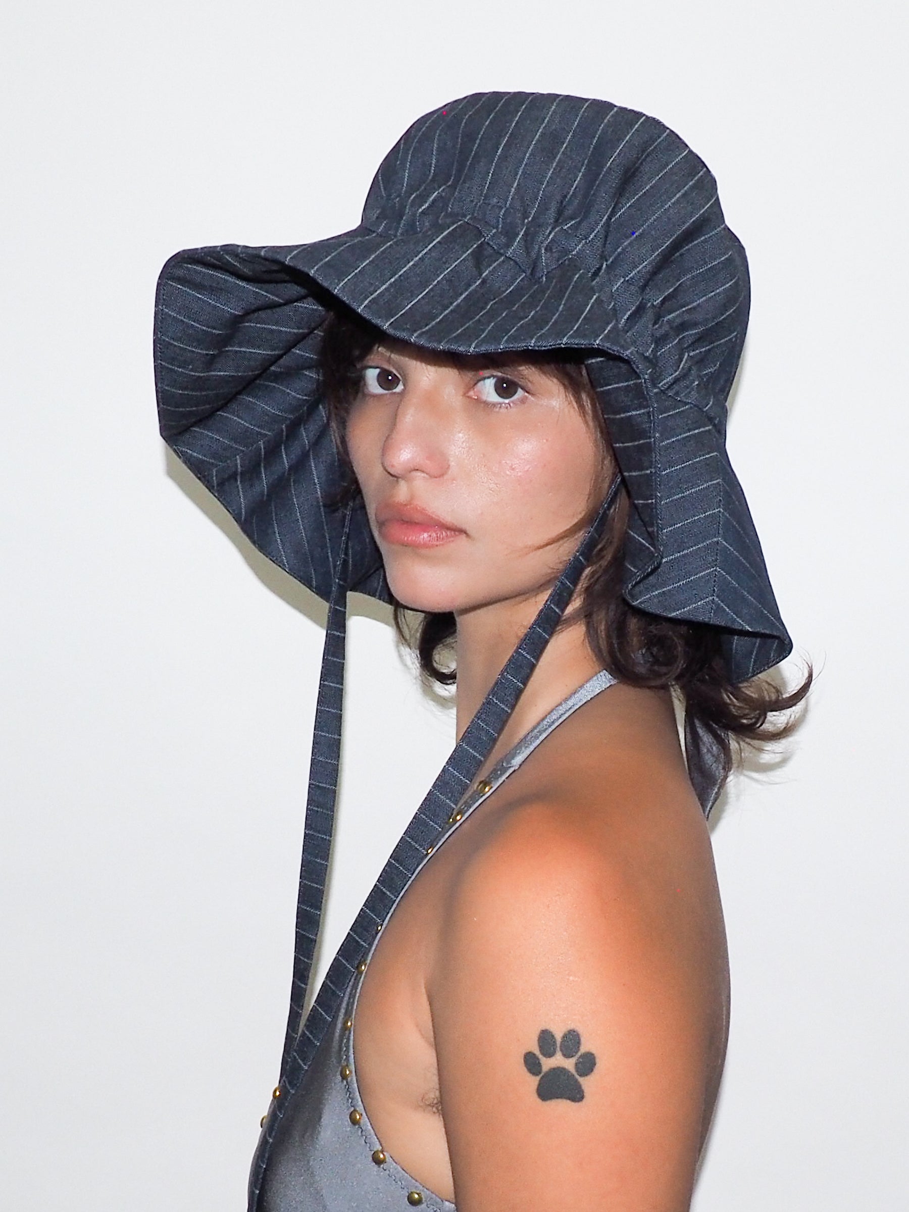 Forza Hat in Indigo Denim Pinstripe - CLYDE