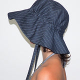 Forza Hat in Indigo Denim Pinstripe - CLYDE
