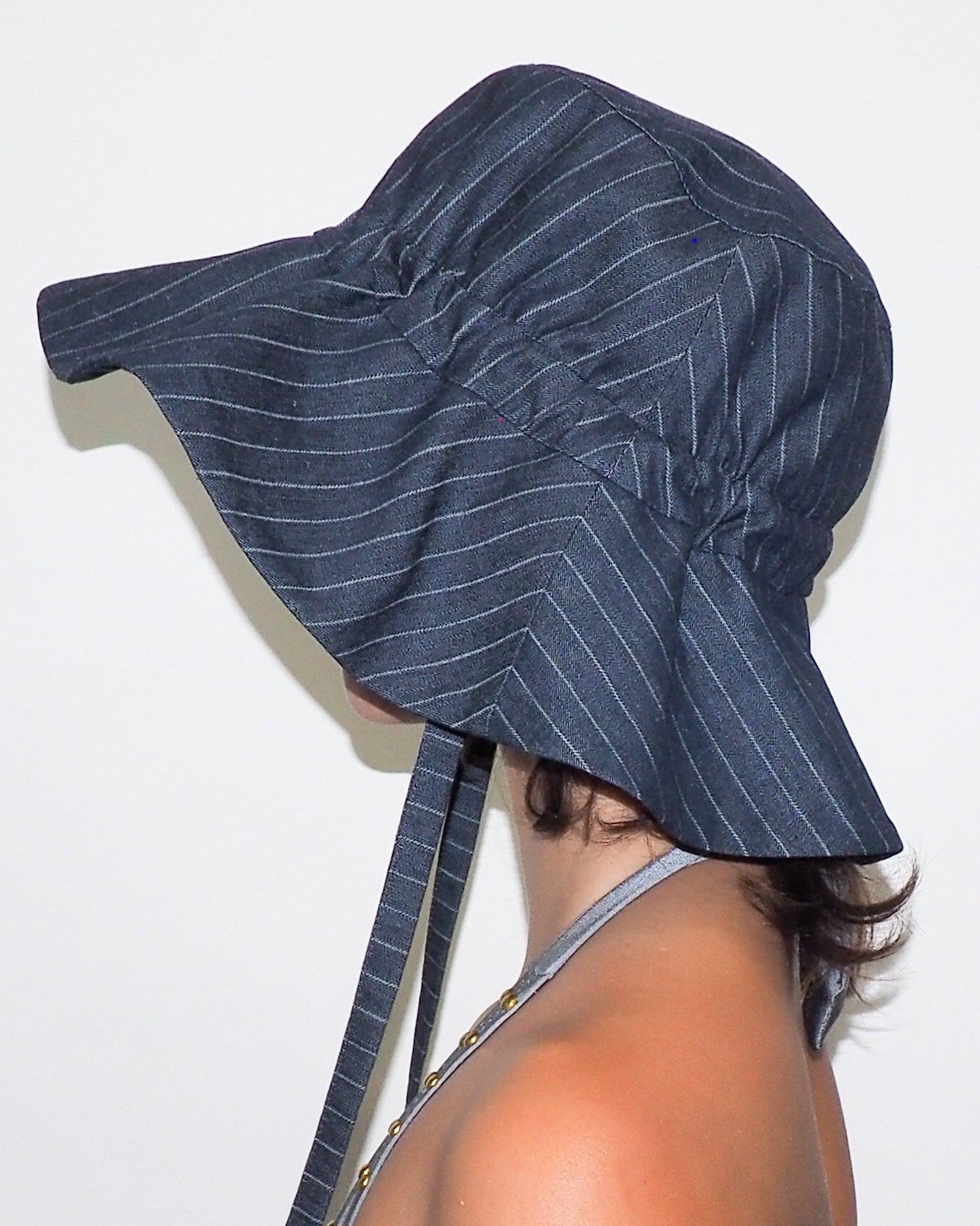 Forza Hat in Indigo Denim Pinstripe - CLYDE