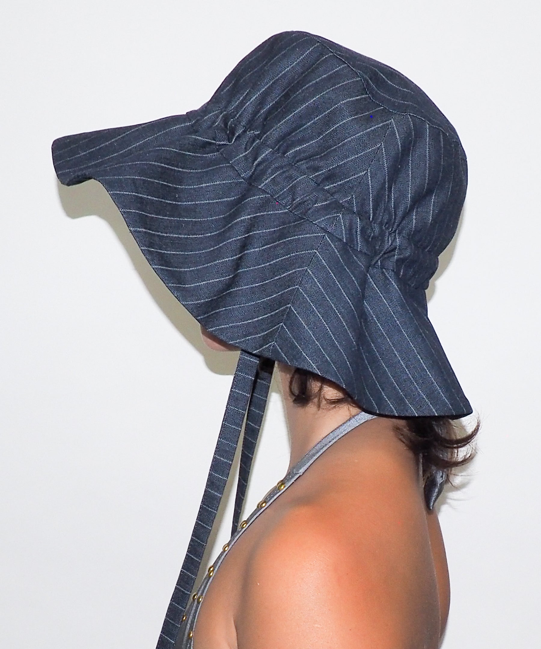 Forza Hat in Indigo Denim Pinstripe - CLYDE