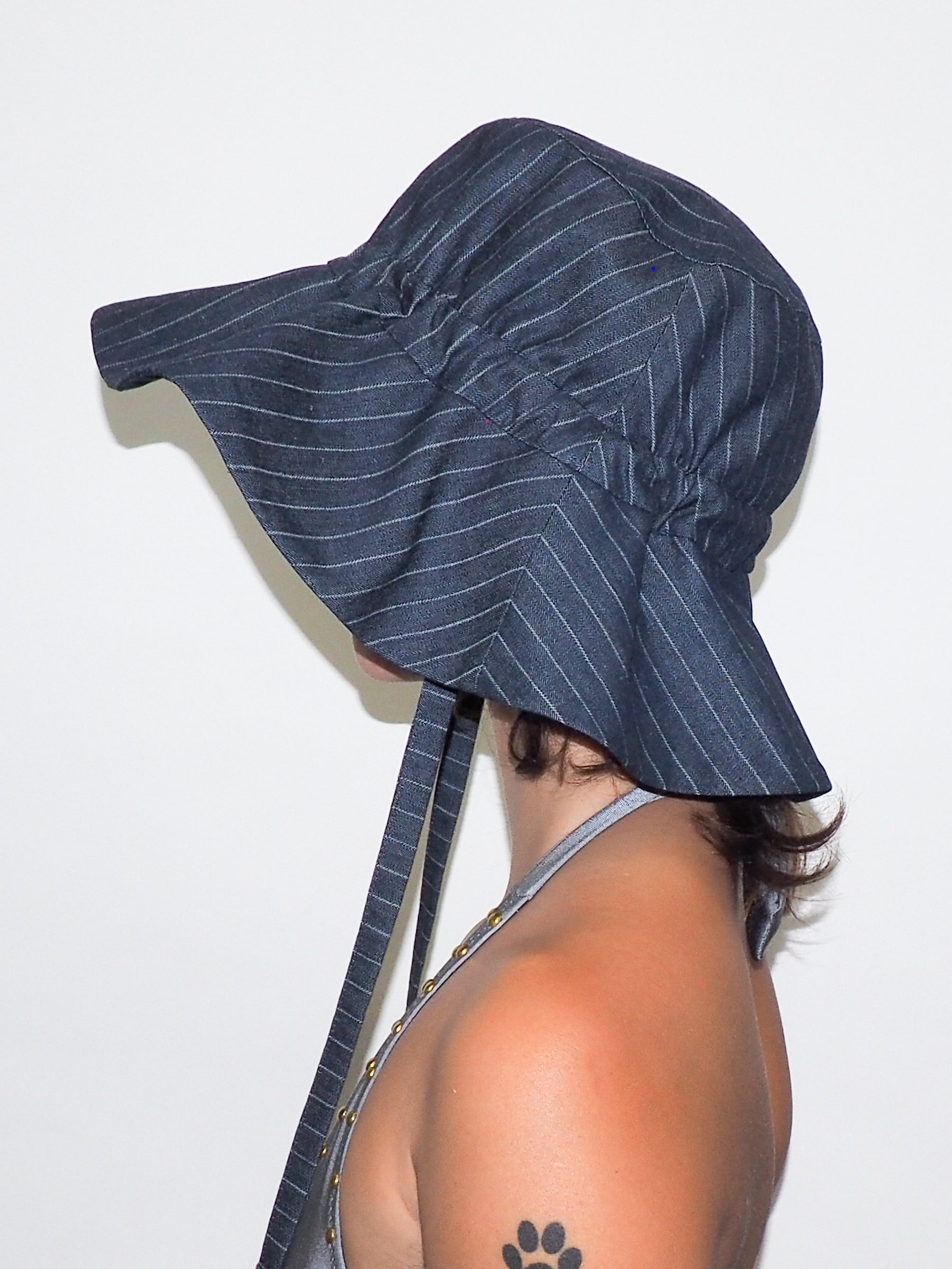 Forza Hat in Indigo Denim Pinstripe - CLYDE