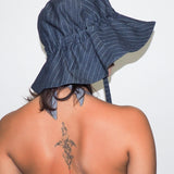 Forza Hat in Indigo Denim Pinstripe - CLYDE