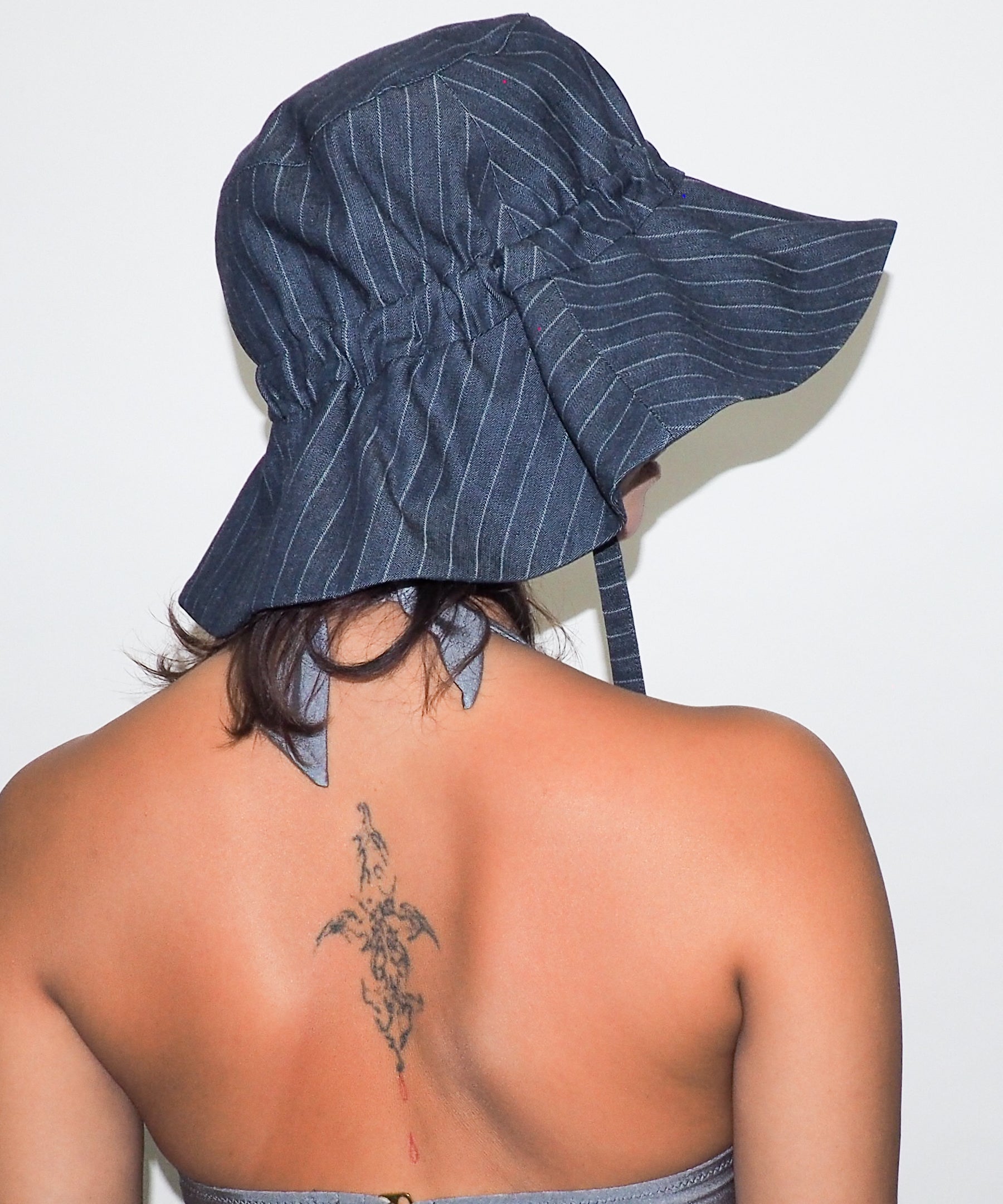 Forza Hat in Indigo Denim Pinstripe - CLYDE